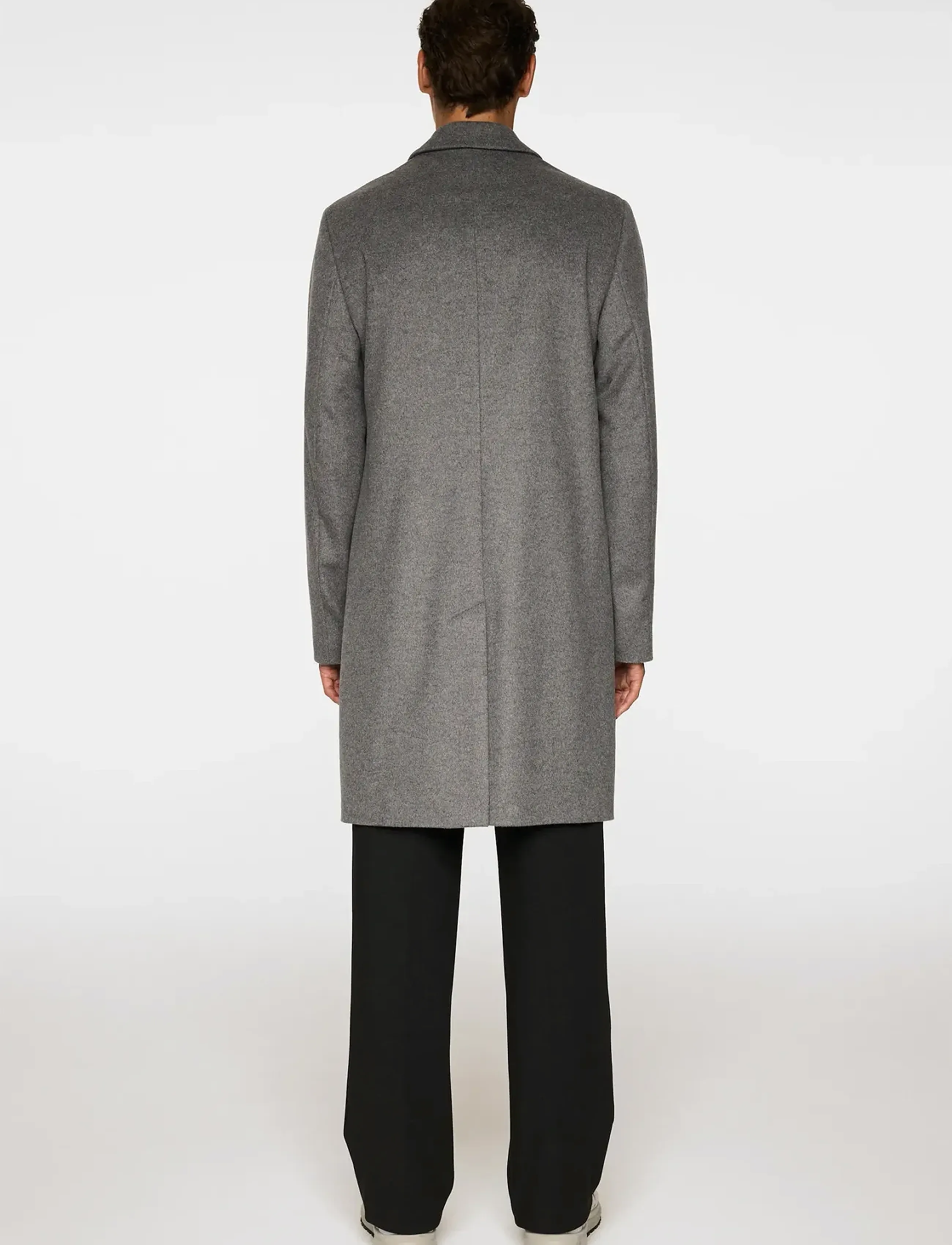 J. Lindeberg - August Melton Cashmere Coat - ullarfrakkar - dark grey melange - 4