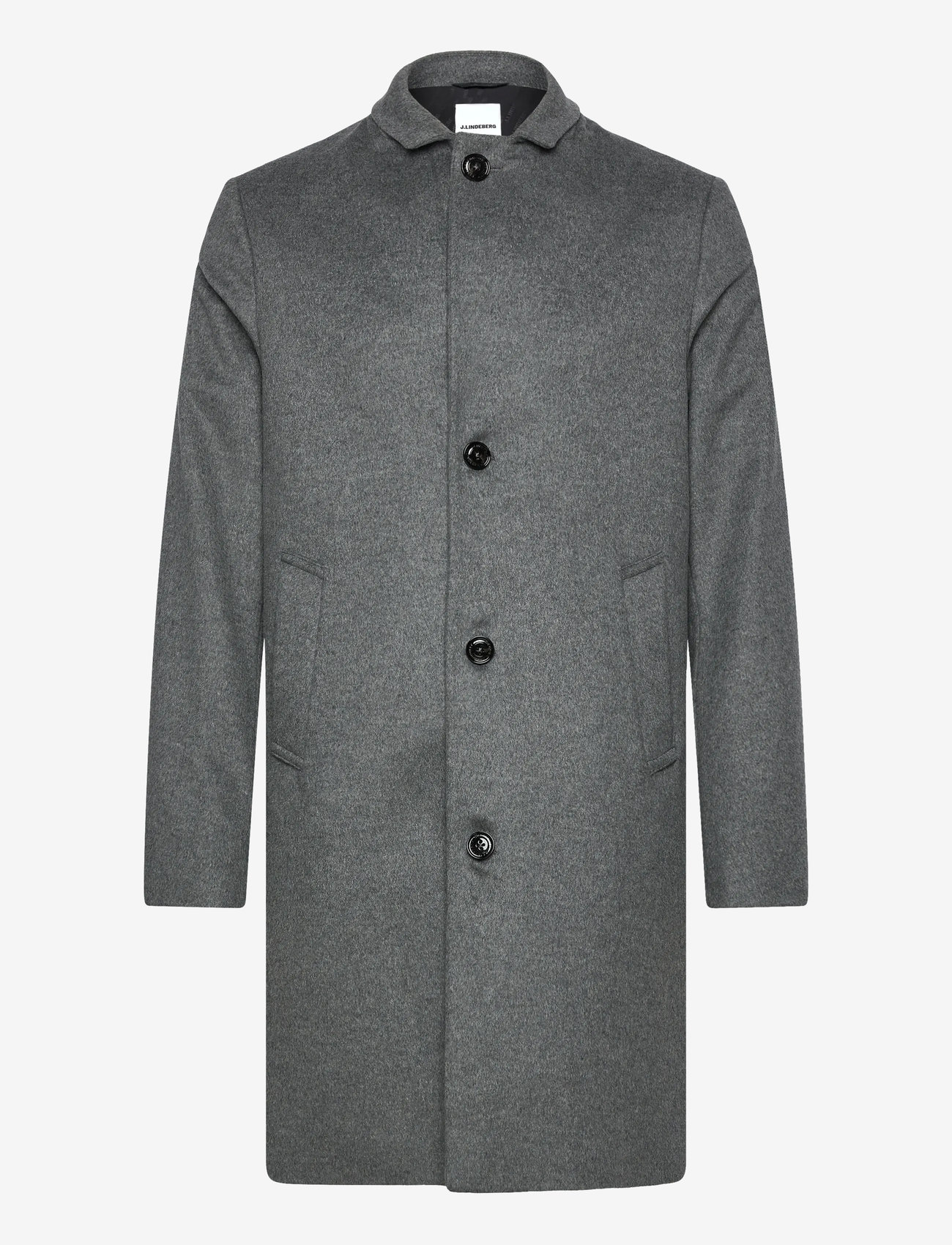 J. Lindeberg - August Melton Cashmere Coat - vinterjackor - dark grey melange - 3