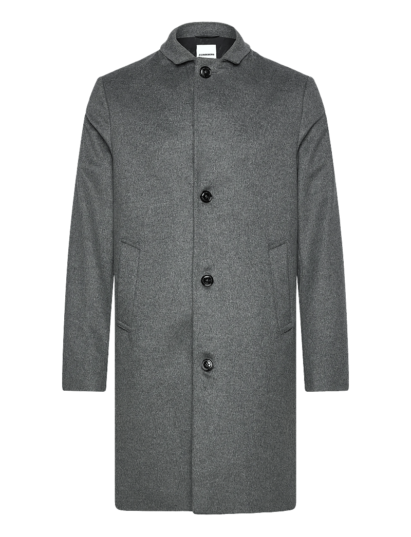 J. Lindeberg - August Melton Cashmere Coat - talvejoped - dark grey melange - 3