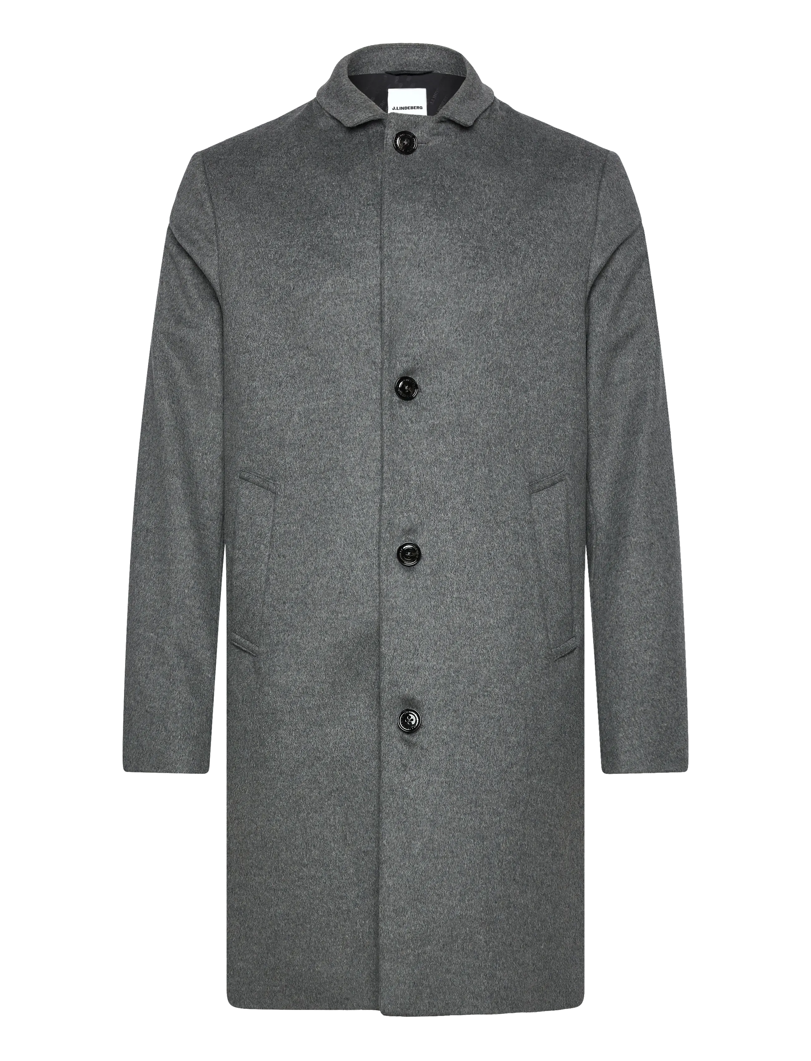 J. Lindeberg - August Melton Cashmere Coat - ullarfrakkar - dark grey melange - 3