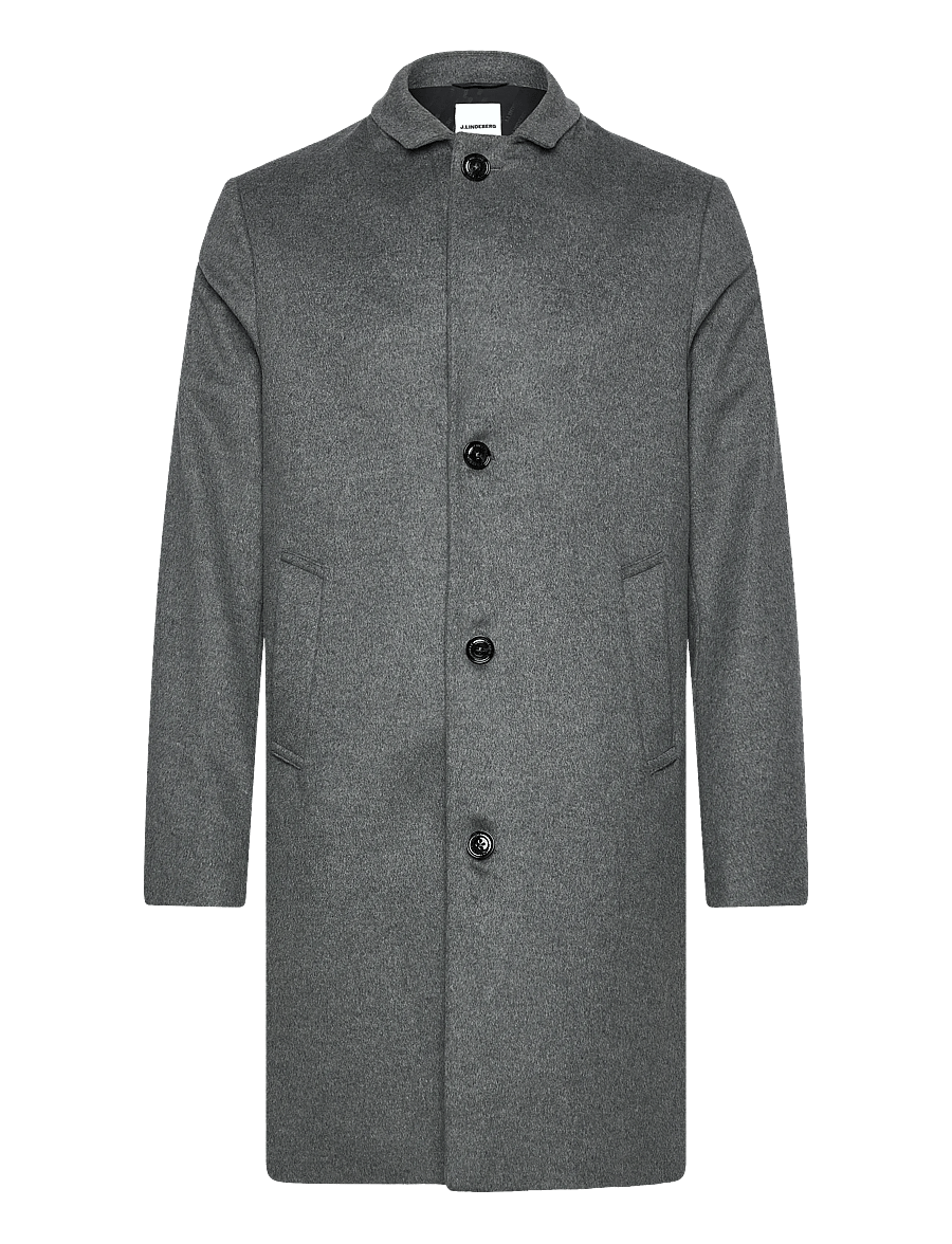 J. Lindeberg - August Melton Cashmere Coat - wool coats - dark grey melange - 3