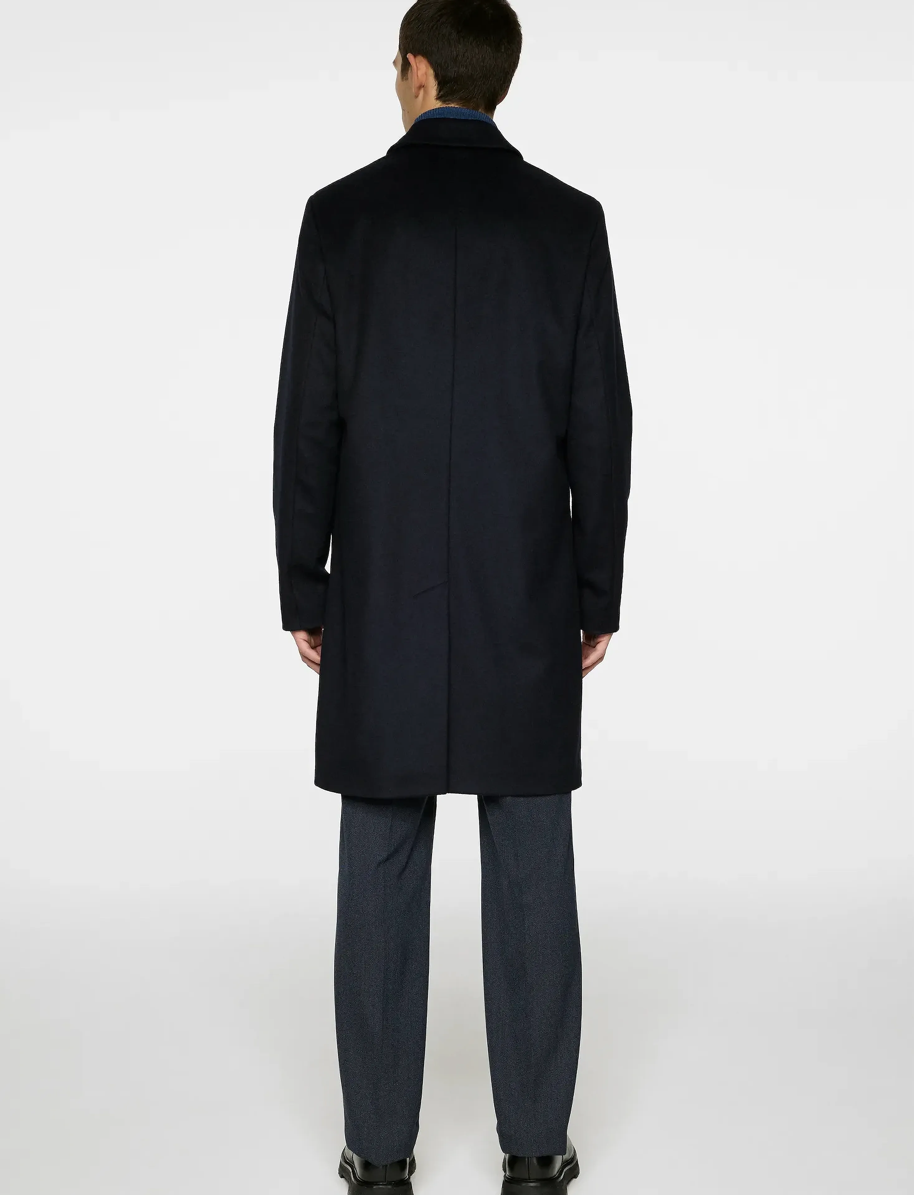 J. Lindeberg - August Melton Cashmere Coat - wełniane płaszcze - jl navy - 4
