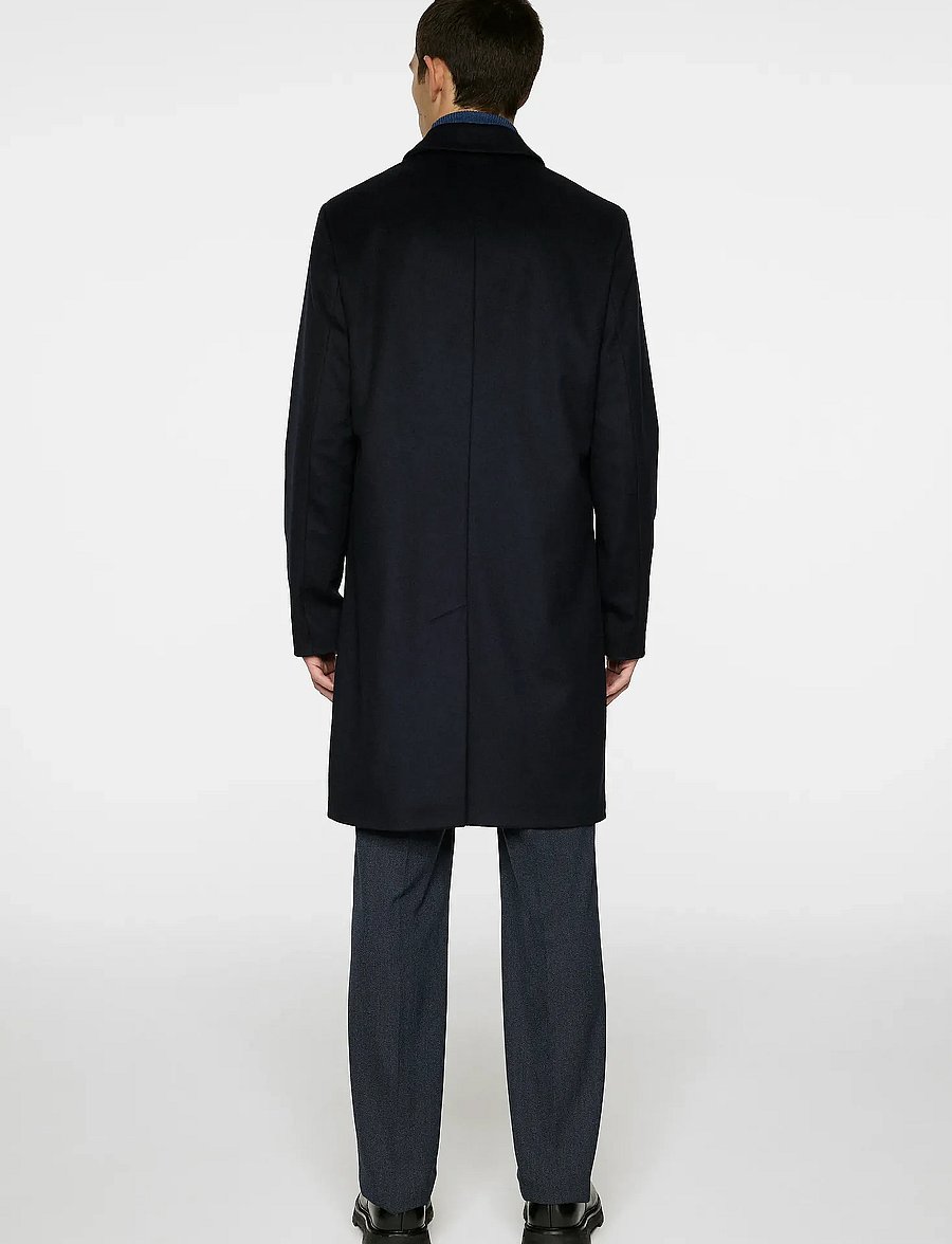 J. Lindeberg - August Melton Cashmere Coat - wełniane płaszcze - jl navy - 4