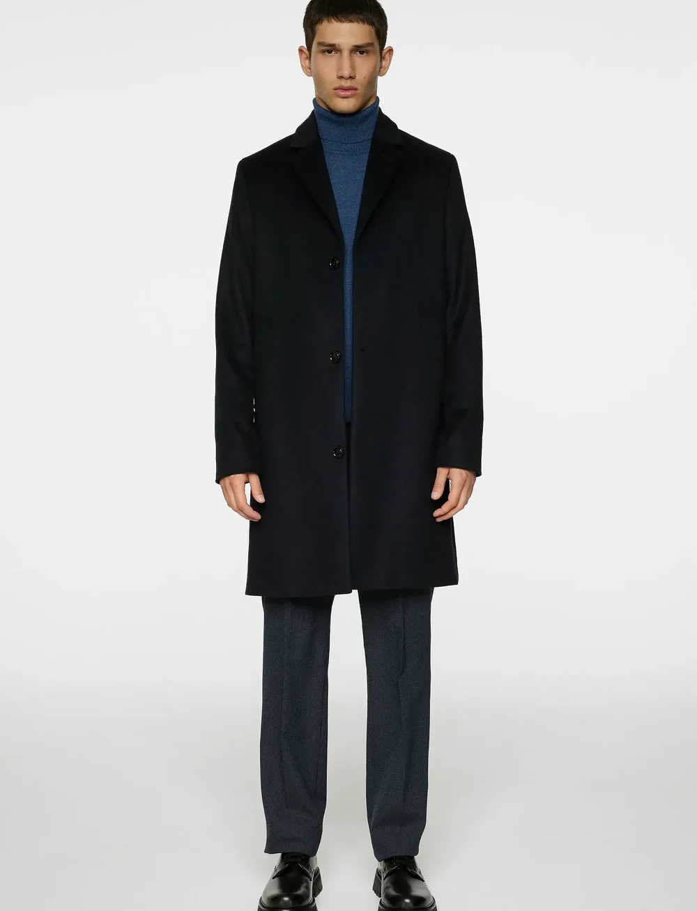 J. Lindeberg - August Melton Cashmere Coat - wollmäntel - jl navy - 5