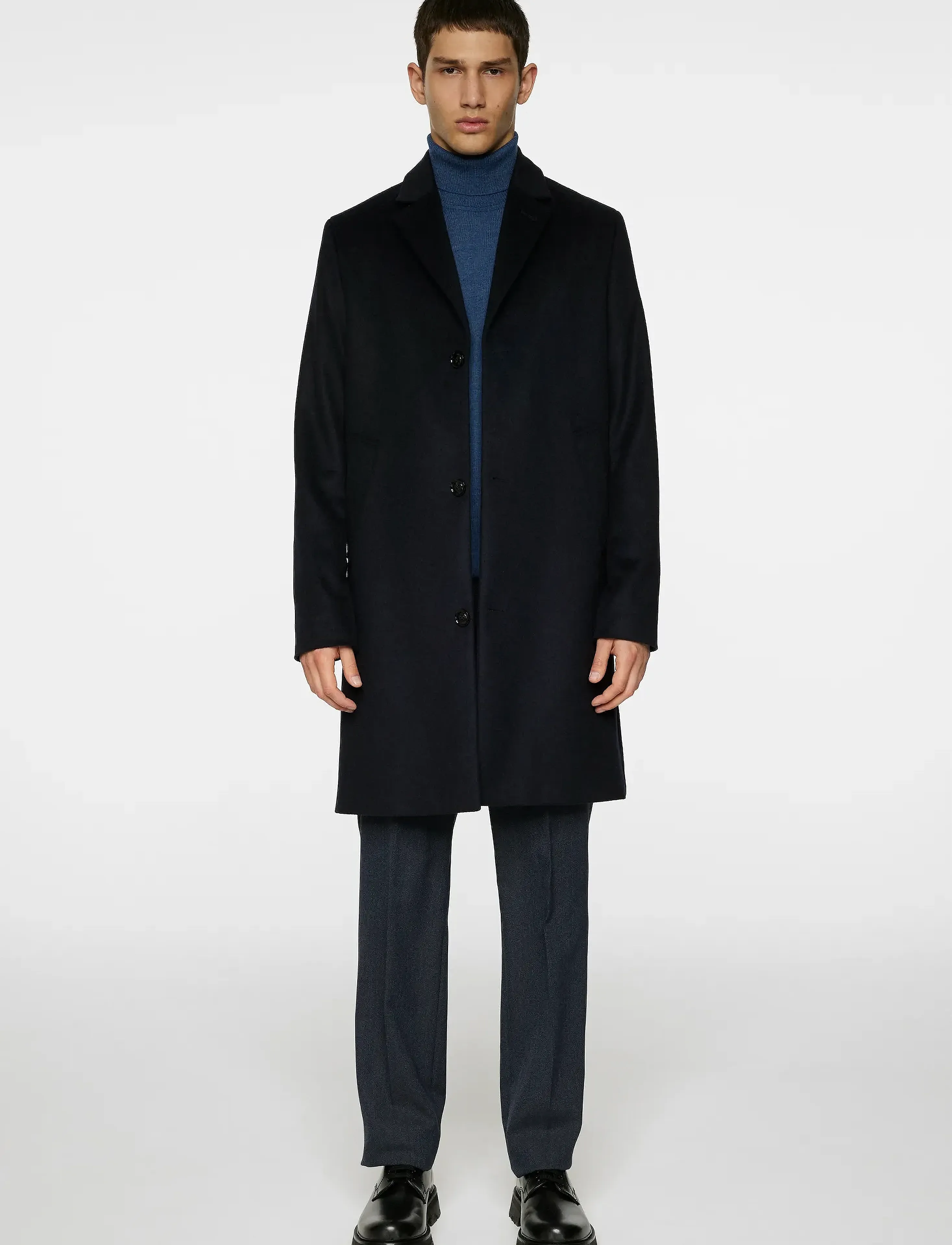 J. Lindeberg - August Melton Cashmere Coat - wełniane płaszcze - jl navy - 5