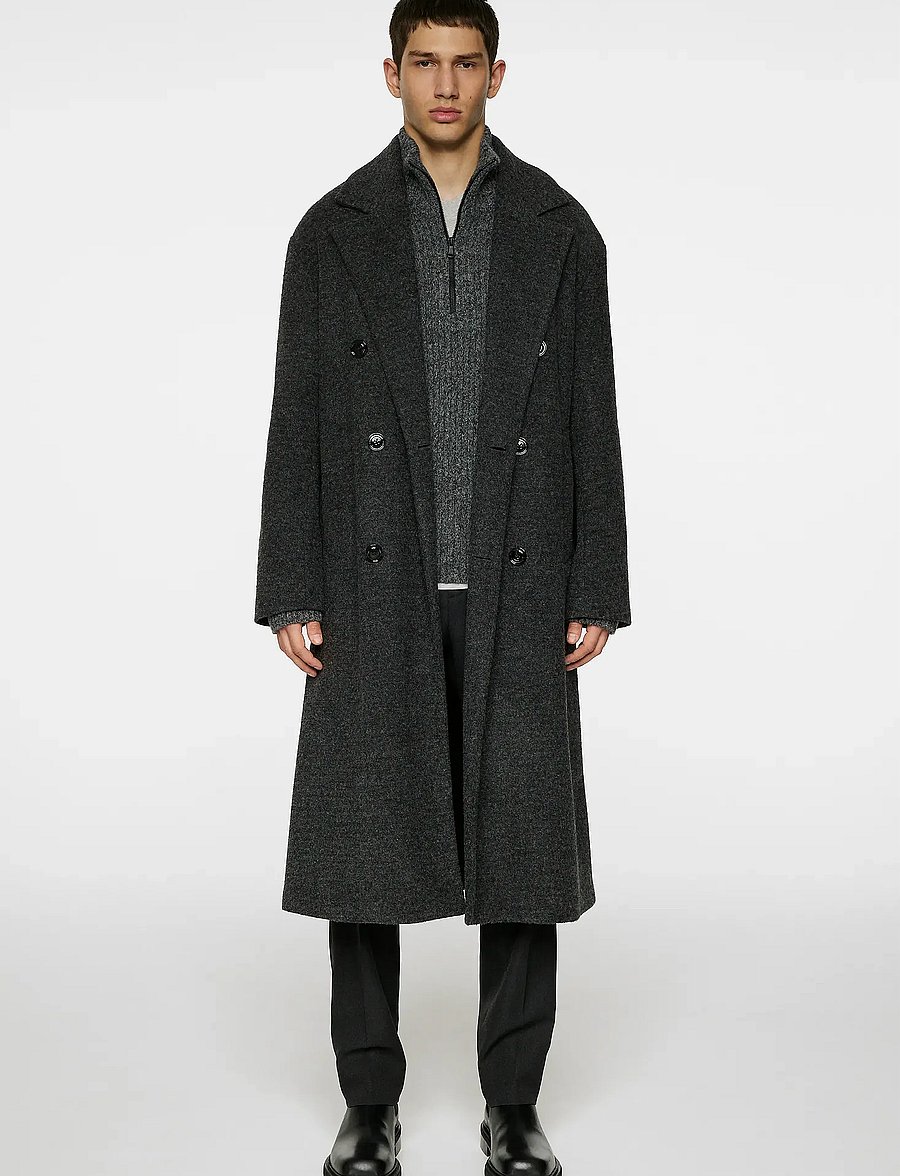 J. Lindeberg - Willy Bonded Wool Coat - wollmäntel - dark grey melange - 4