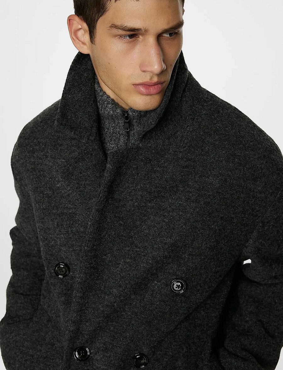 J. Lindeberg - Willy Bonded Wool Coat - wollmäntel - dark grey melange - 5