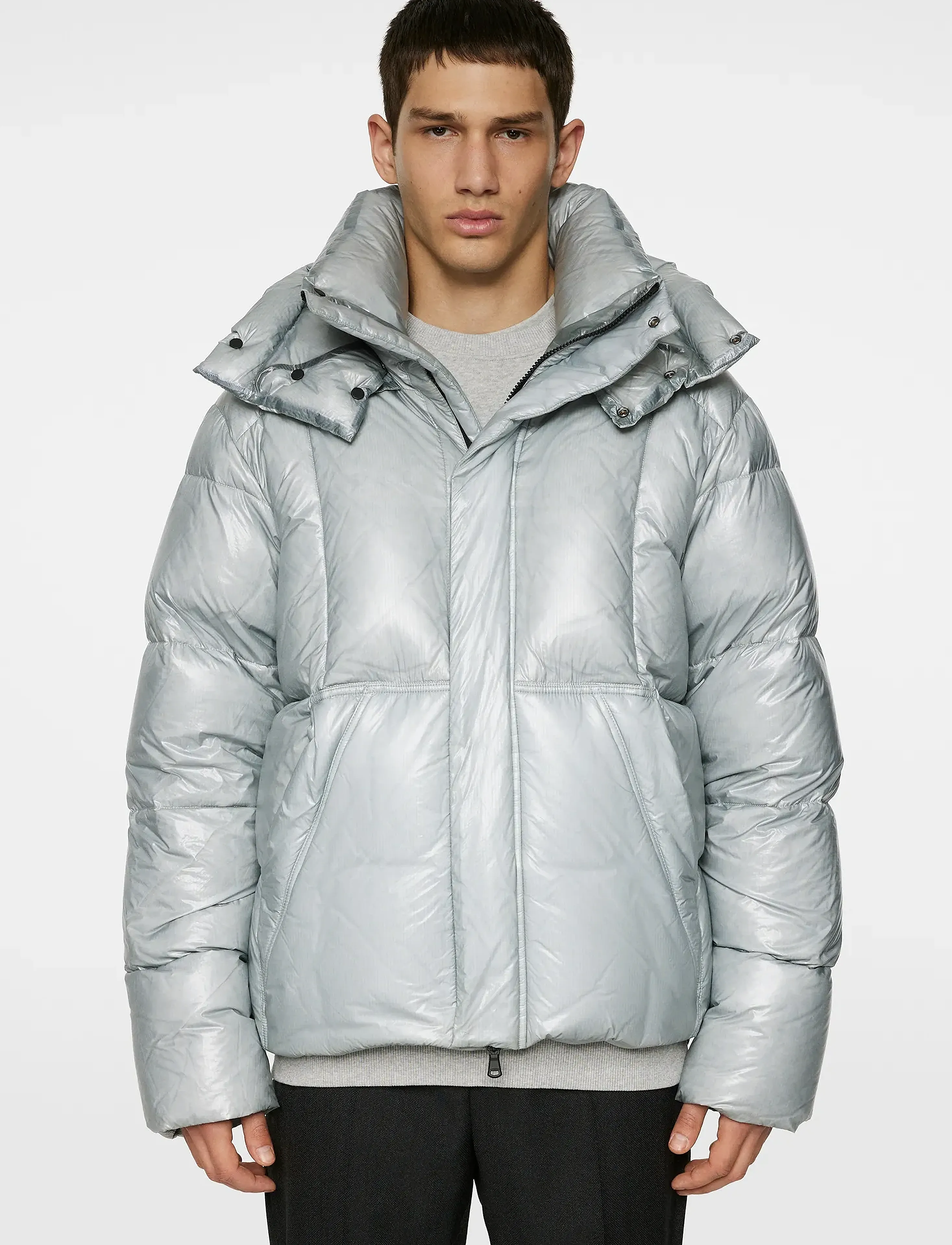 J. Lindeberg Kade Down Jacket, L, Silver, Jakker > Vatterede Jakker, Herre