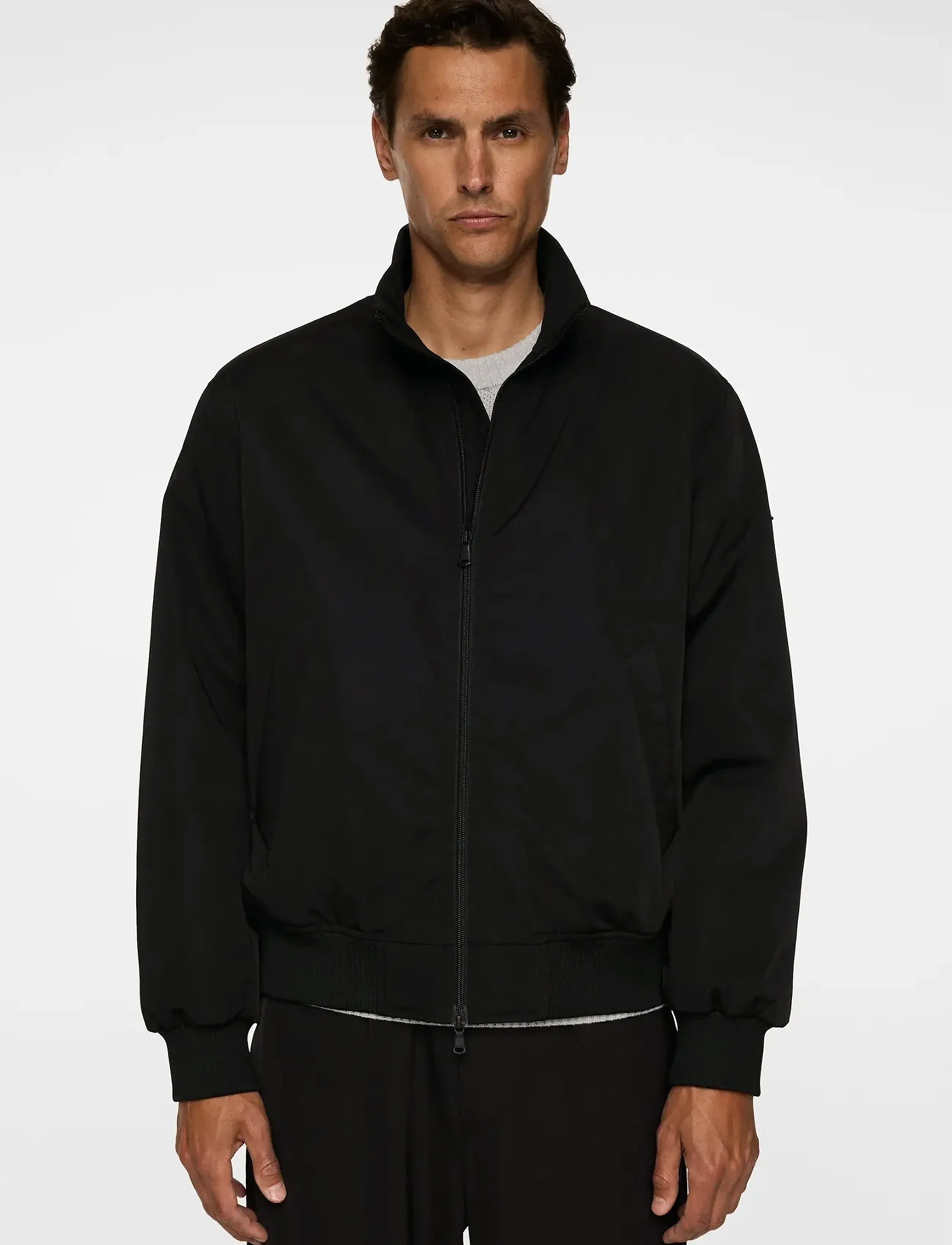J. Lindeberg Berkley 2L Bomber Jacket, M, Jackets, Schwarz - Light Männerswear