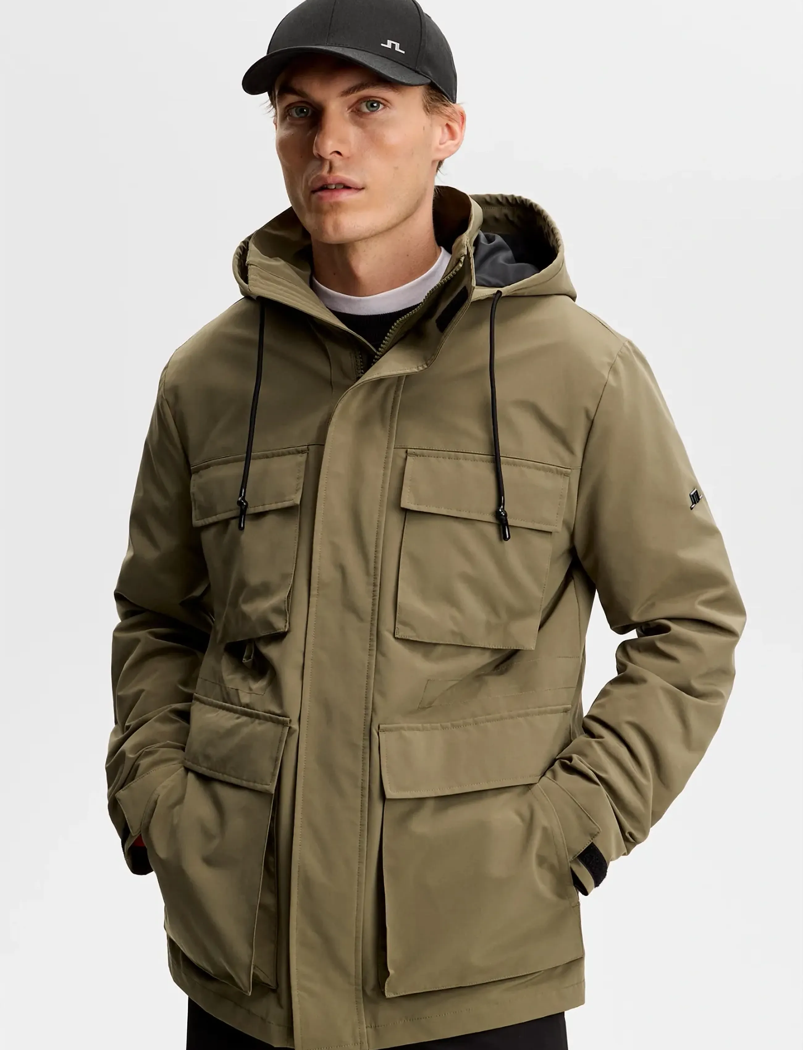 J. Lindeberg Franco Field Jacket, L, Khaki green, Jakker > Lette Jakker, Herre