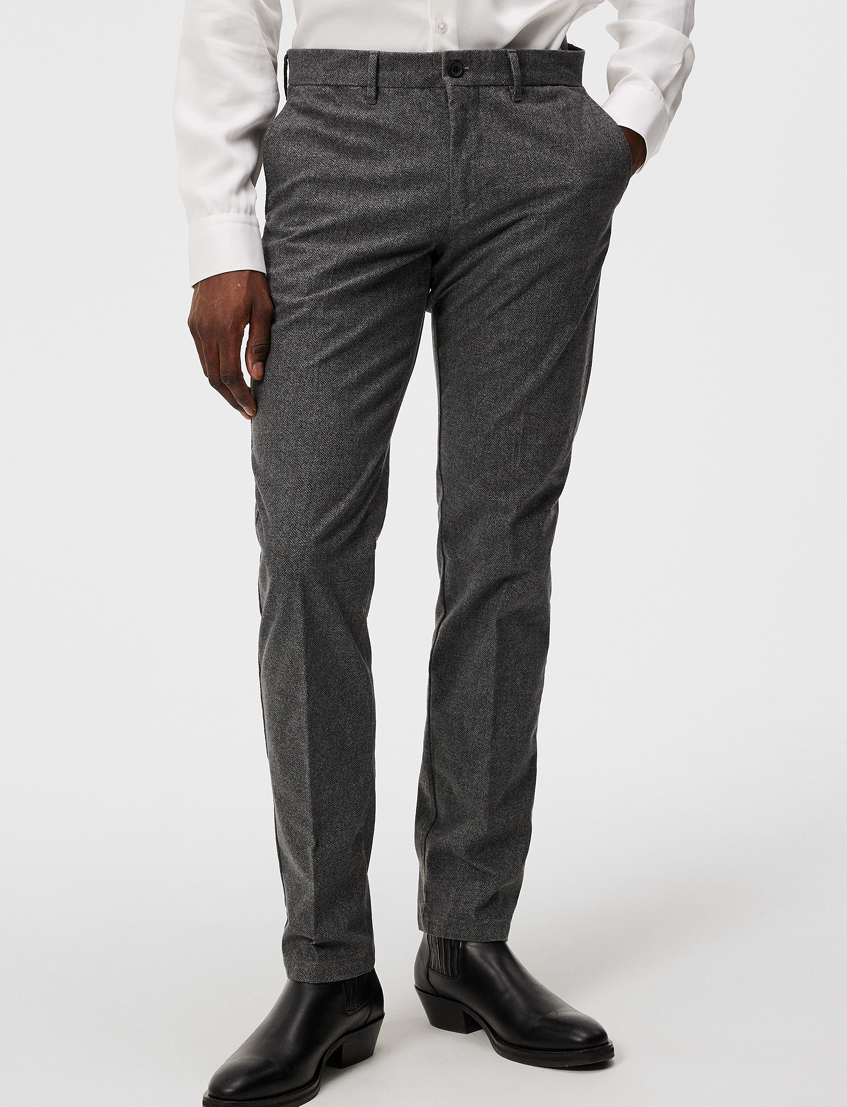 J. Lindeberg - Chaze Herringbone Flex Pants - dark grey - 2
