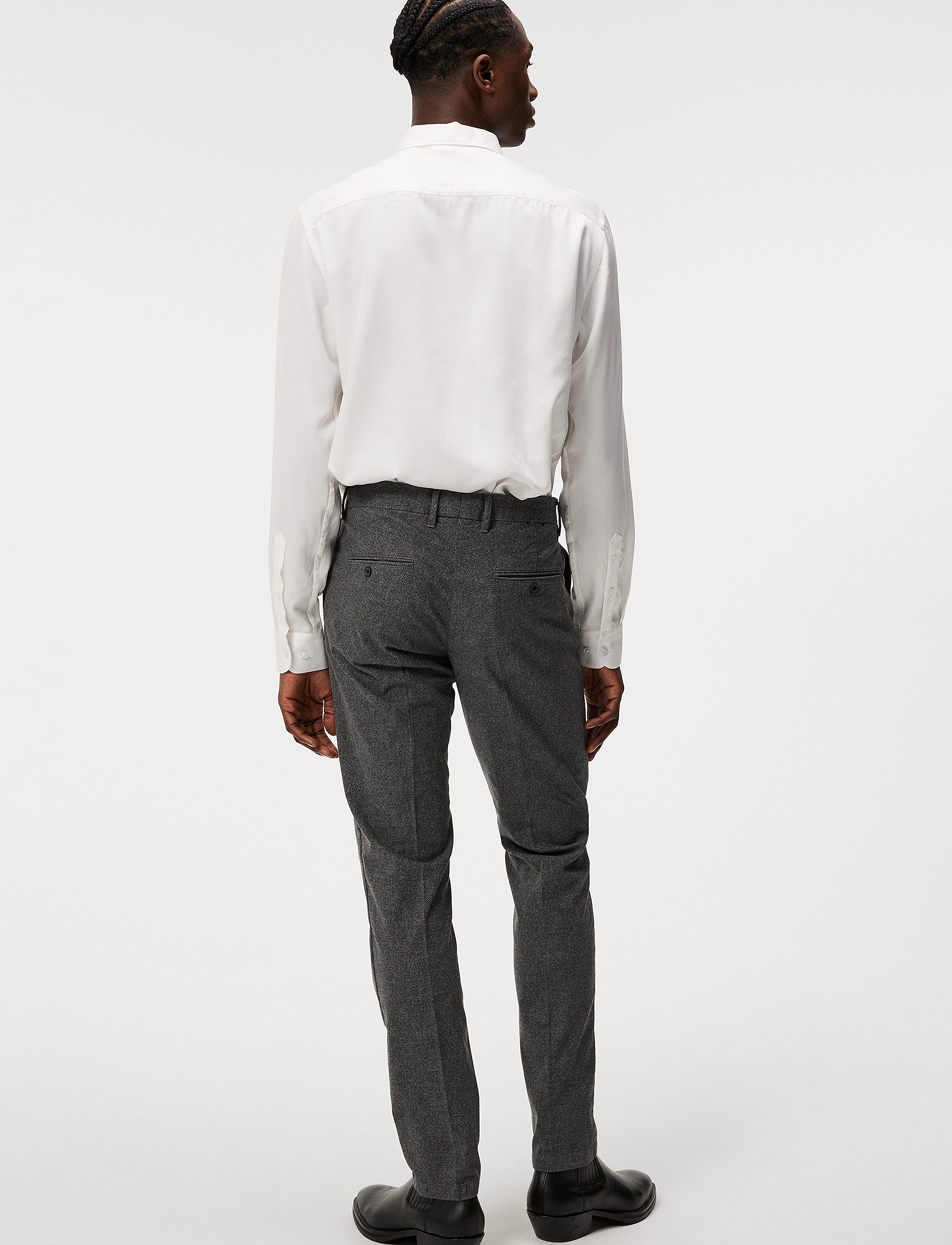 J. Lindeberg - Chaze Herringbone Flex Pants - dark grey - 3