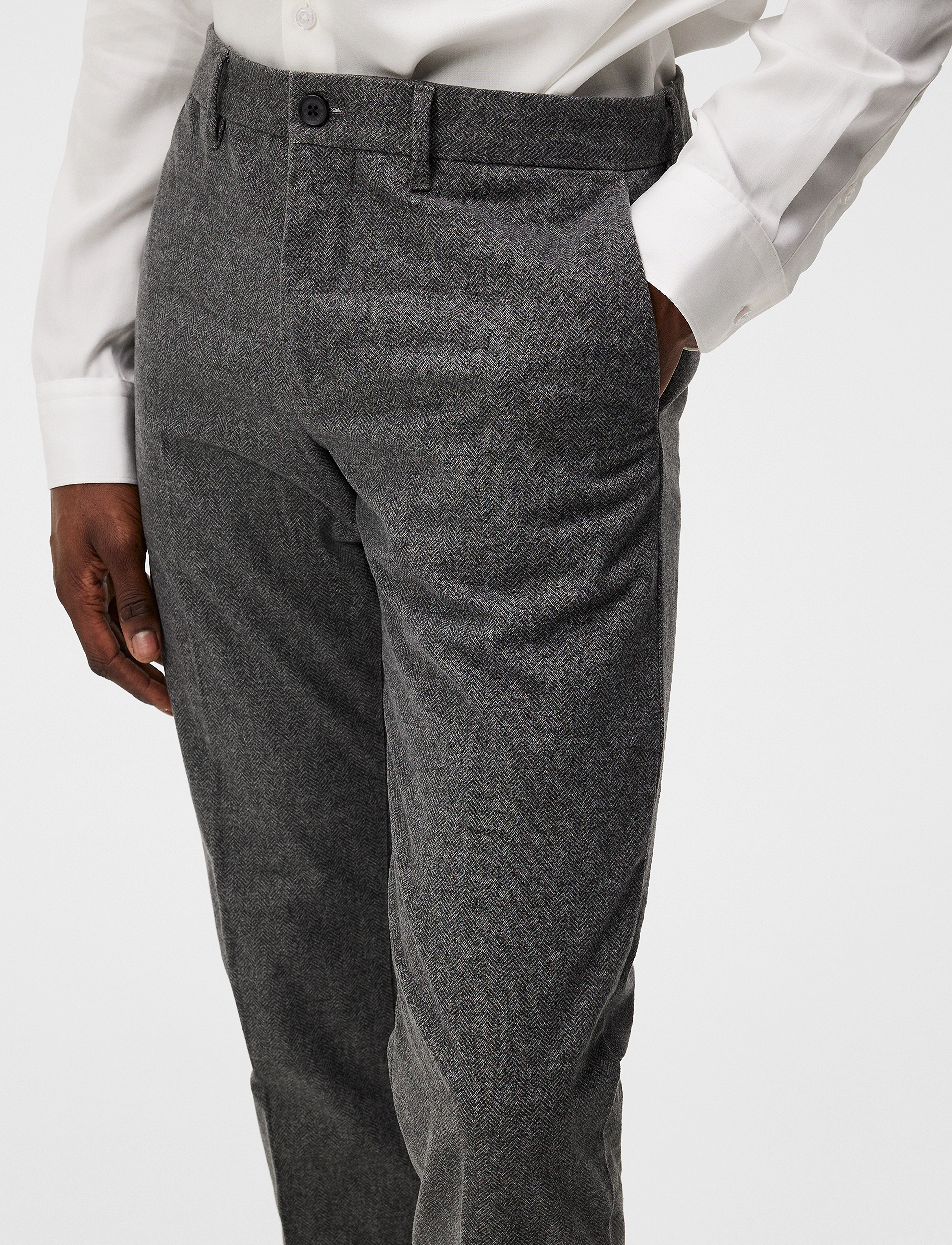 J. Lindeberg - Chaze Herringbone Flex Pants - dark grey - 5