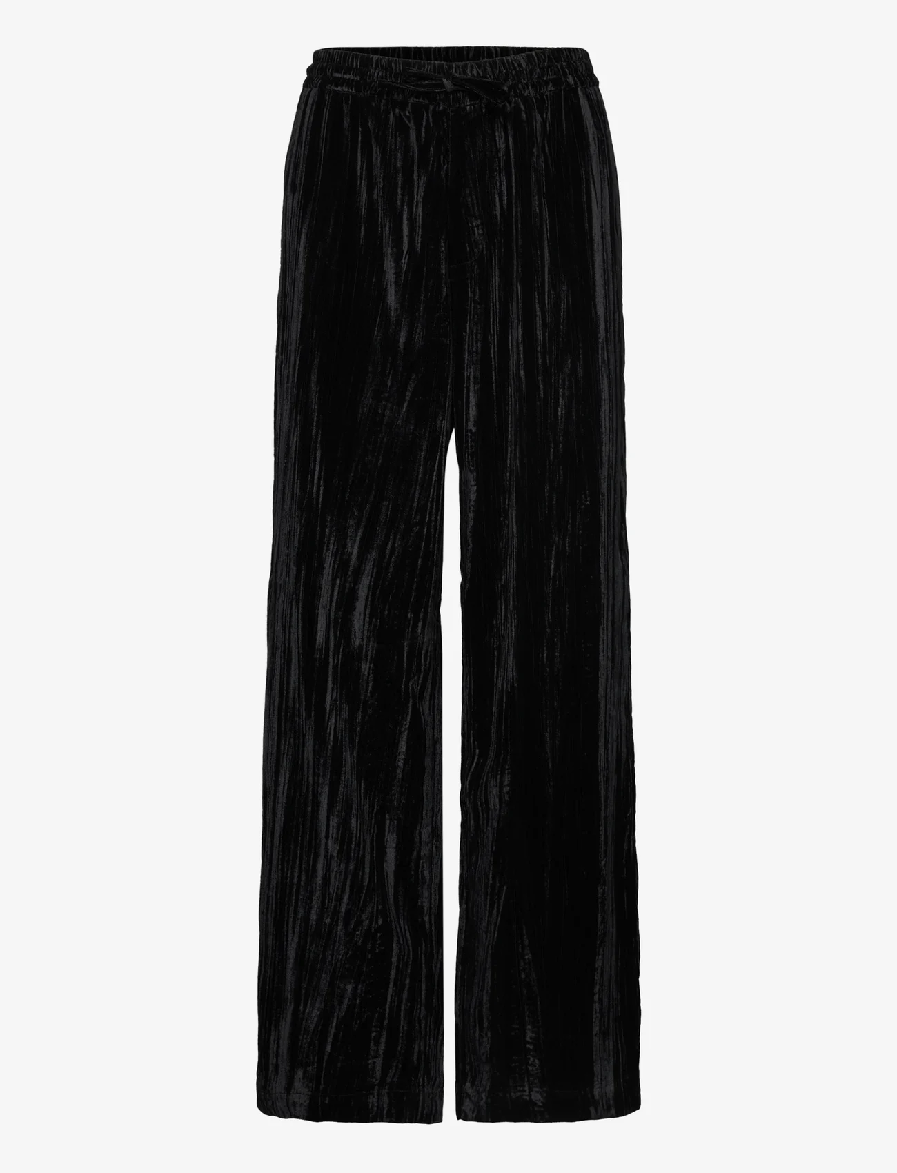 J. Lindeberg - Noah Wide Velvet Pants - spodnie na co dzień - black - 0