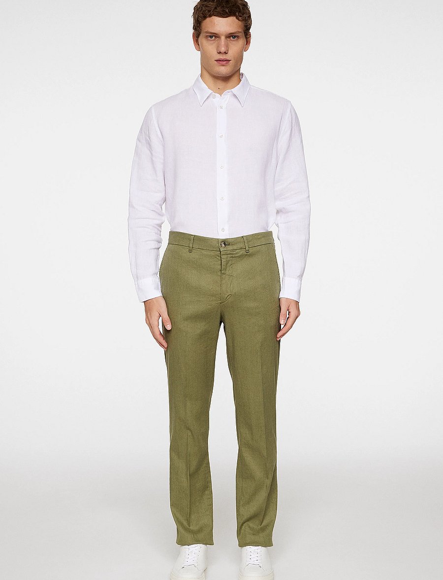J. Lindeberg - Lois C Linen Stretch Pants - hørbukser - olivine - 4