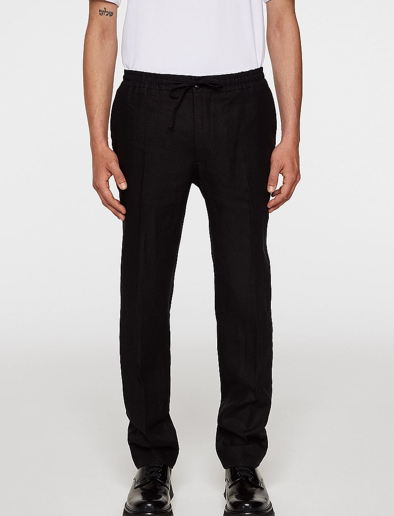 J. Lindeberg - Soren Drape Linen Pants - linased püksid - black - 0
