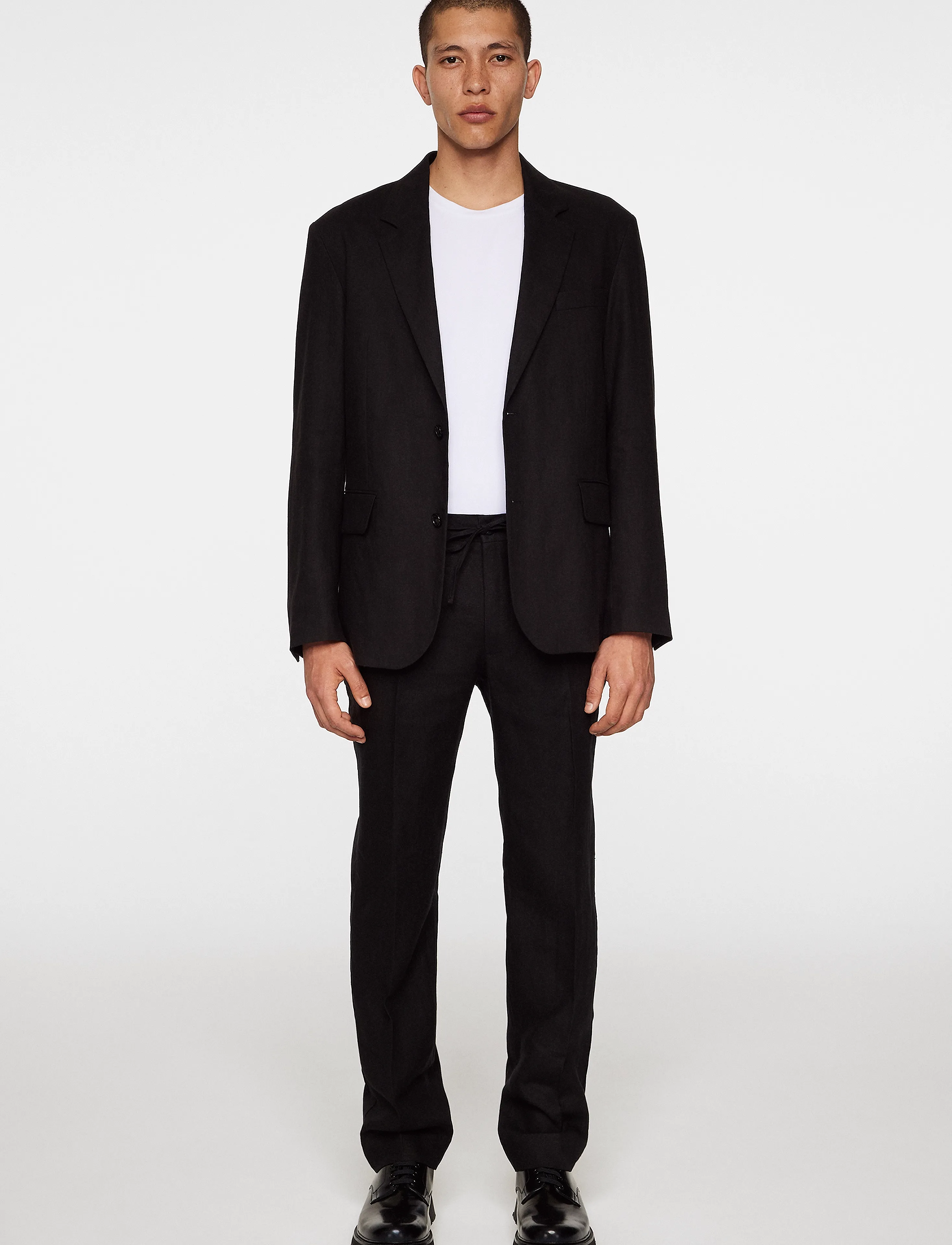 J. Lindeberg - Soren Drape Linen Pants - black - 4