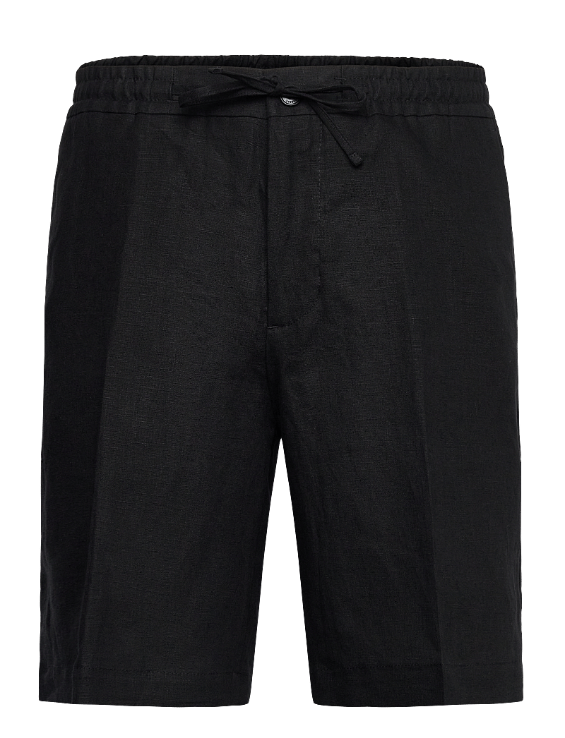 J. Lindeberg - Brady Drape Linen Shorts - linneshorts - black - 1