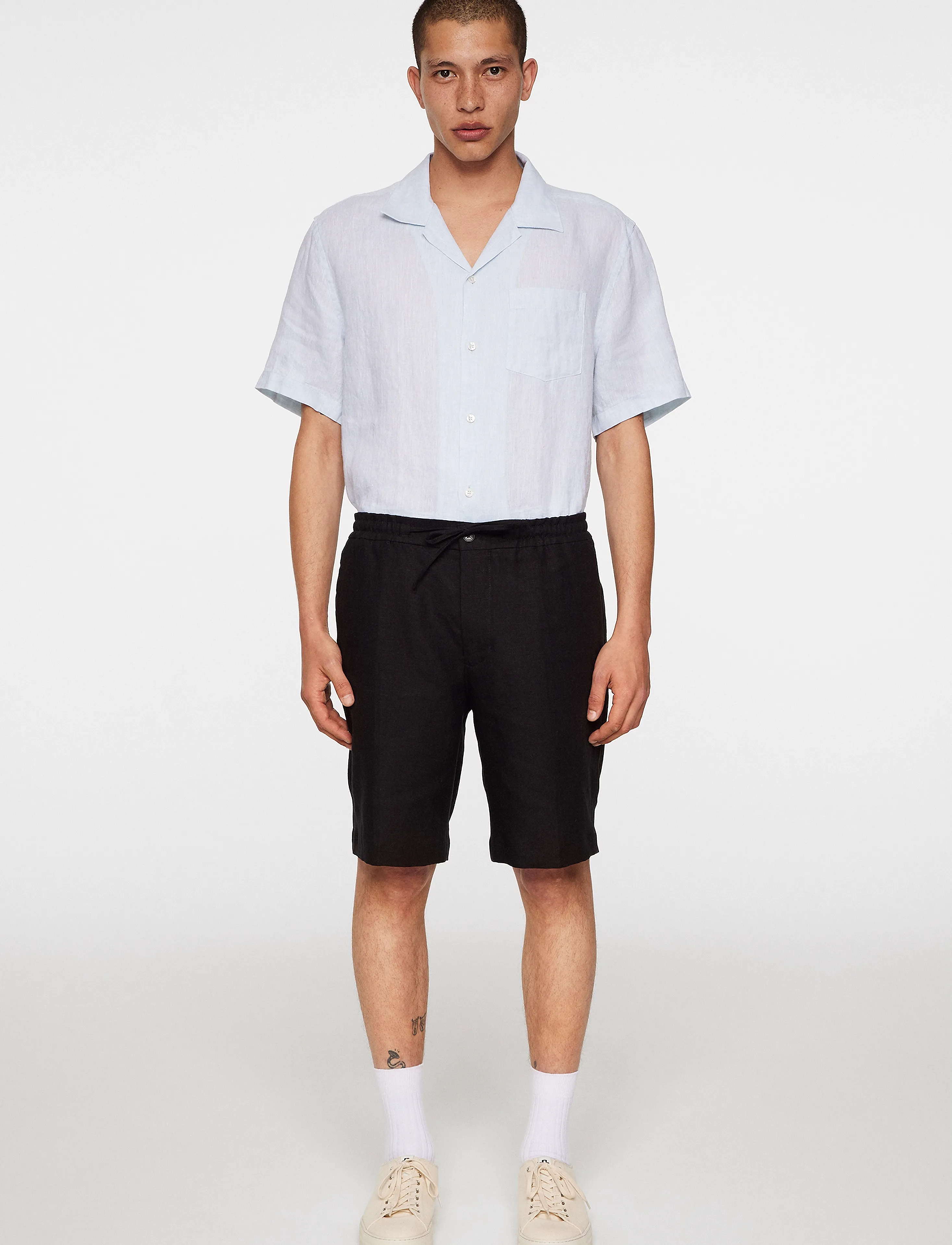 J. Lindeberg - Brady Drape Linen Shorts - kiti variantai - black - 4