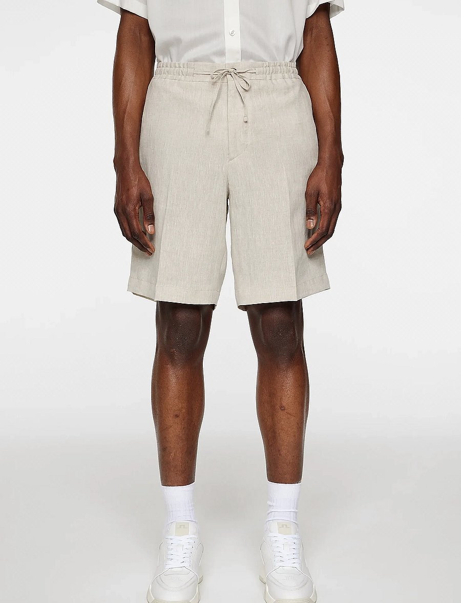 J. Lindeberg - Brady Drape Linen Shorts - hörstuttbuxur - moonbeam - 0
