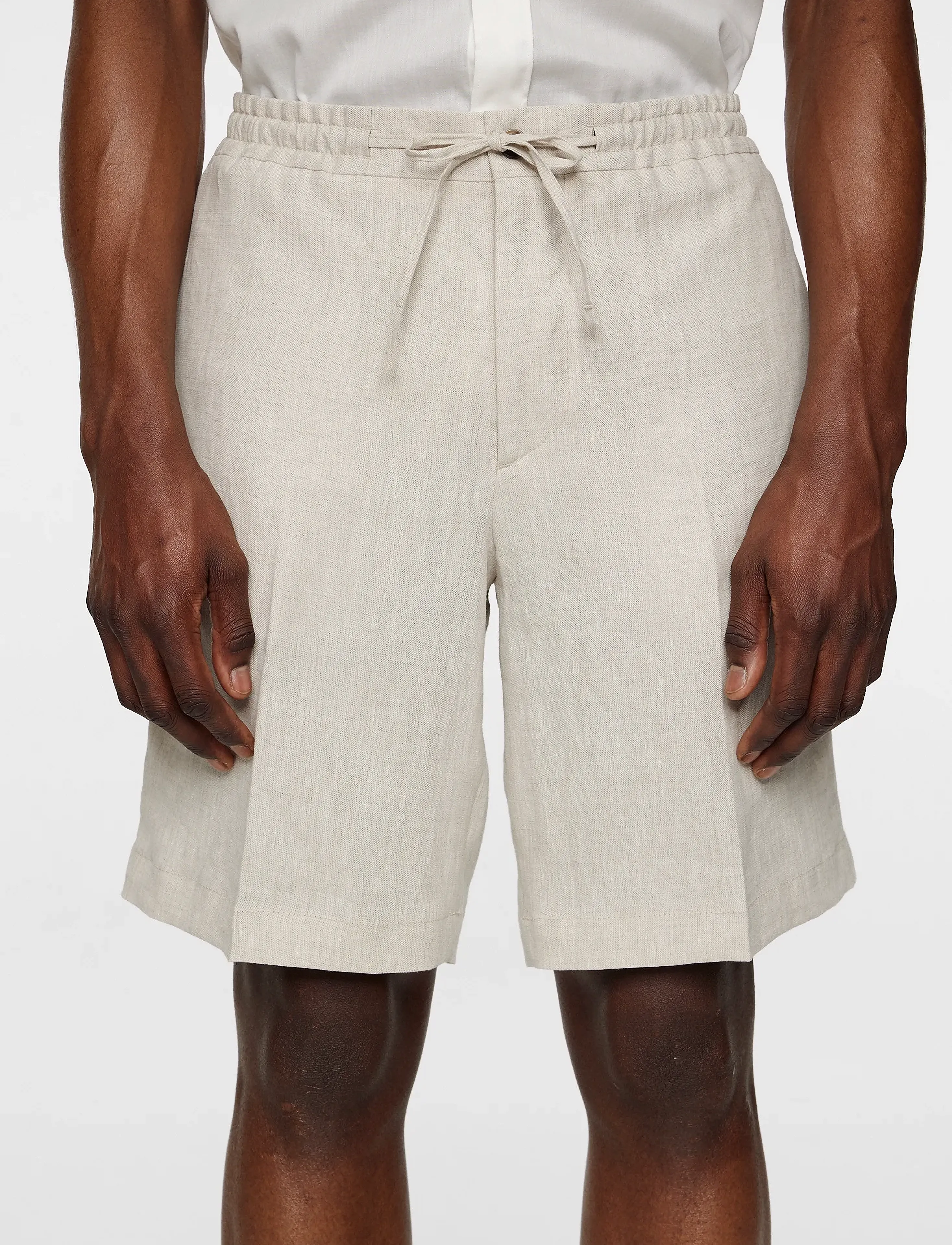 J. Lindeberg - Brady Drape Linen Shorts - feriefavoritter - moonbeam - 5