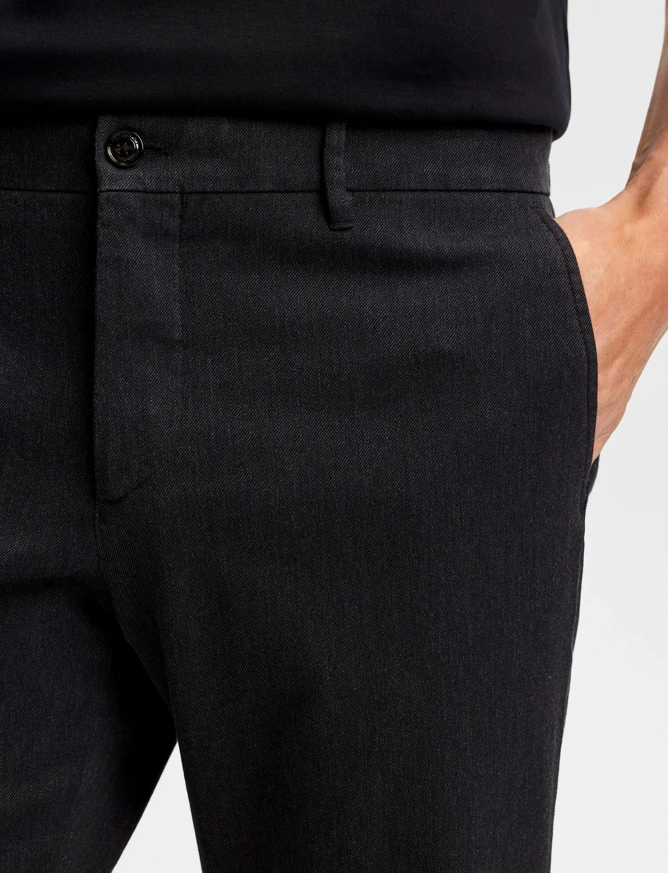 J. Lindeberg - Ched Flannel Twill Pants - casual bukser - dark grey melange - 5