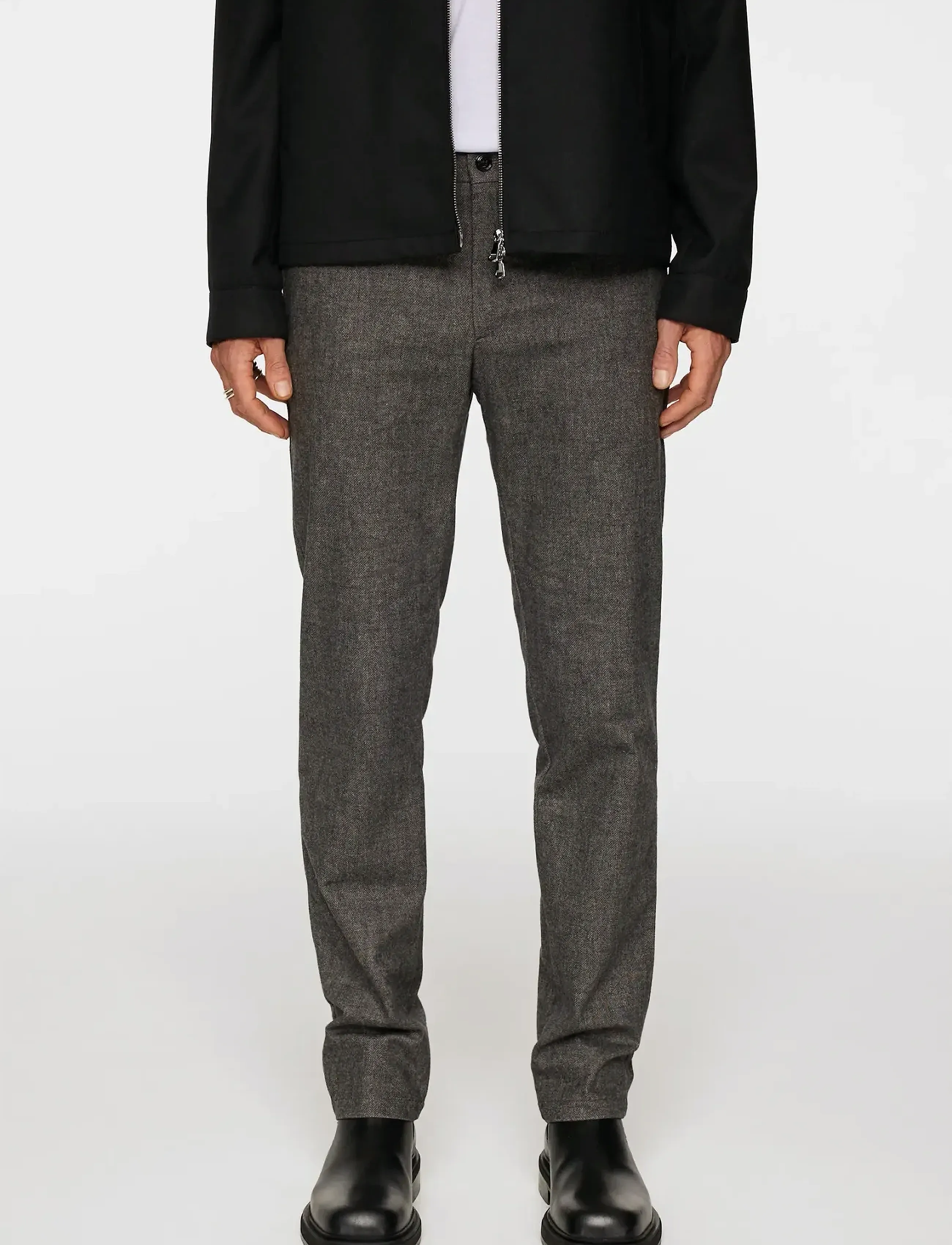J. Lindeberg Ched Micro Pattern Pants - Bukser - DARK GREY MELANGE / grey
