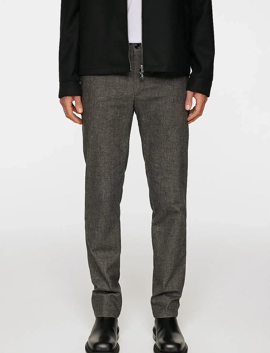 J. Lindeberg - Ched Micro Pattern Pants - vabaajapüksid - dark grey melange - 0