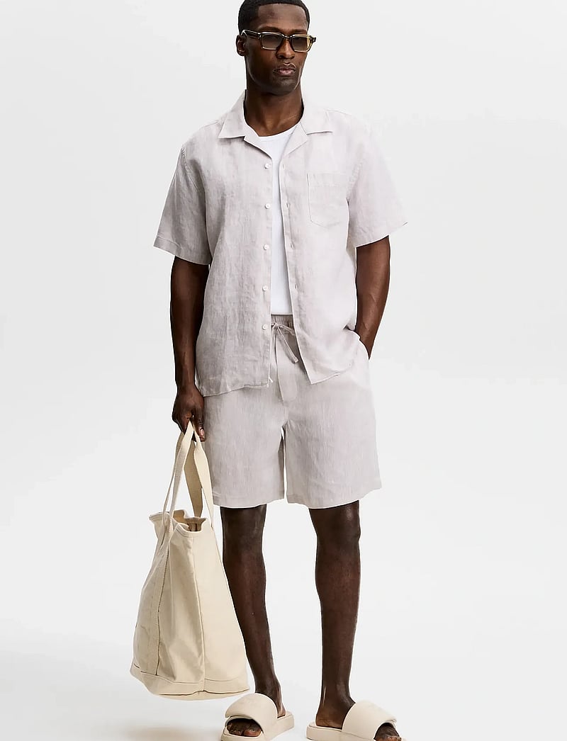 J. Lindeberg - Joff Linen Shorts - hørshorts - moonbeam - 3