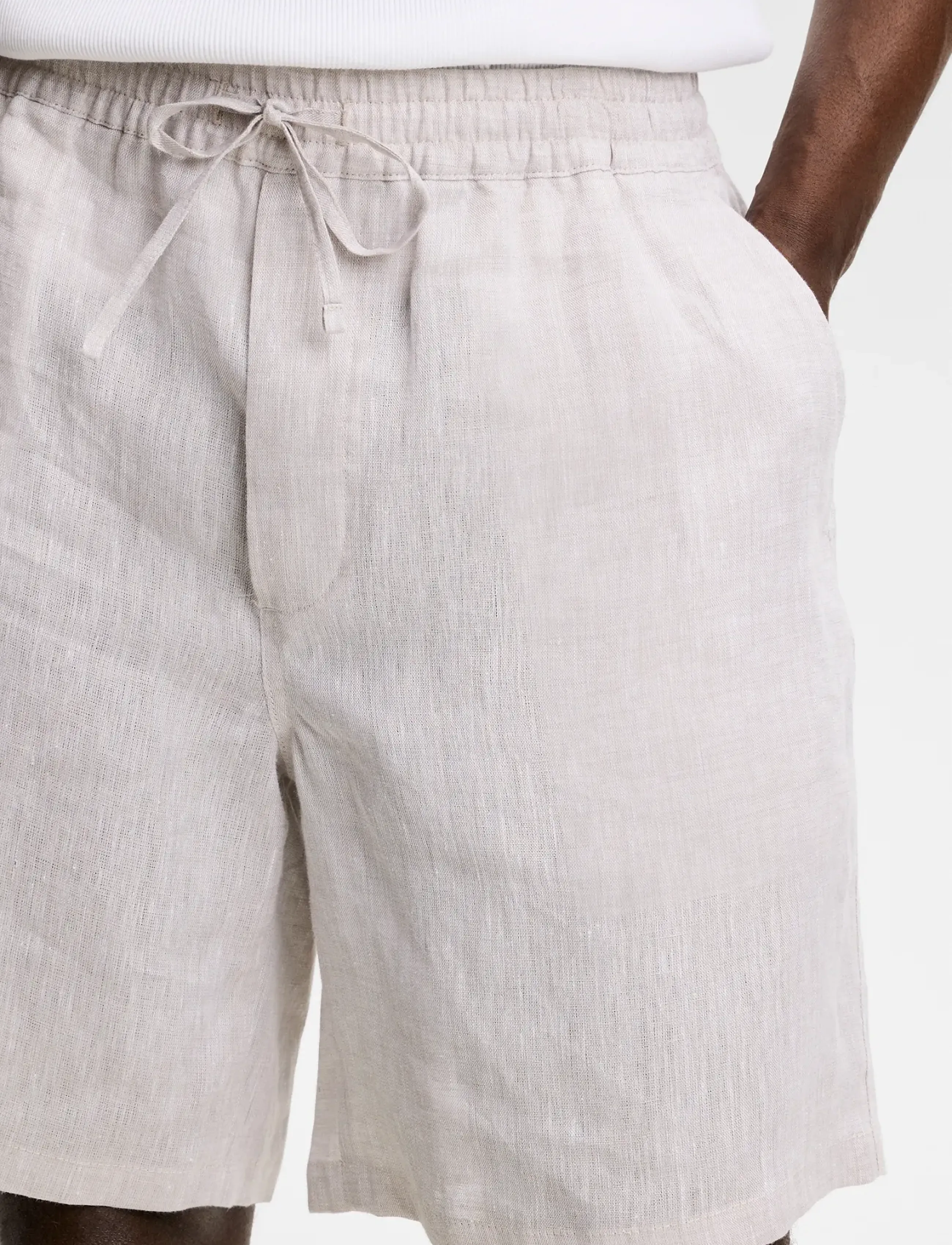 J. Lindeberg - Joff Linen Shorts - linen shorts - moonbeam - 4
