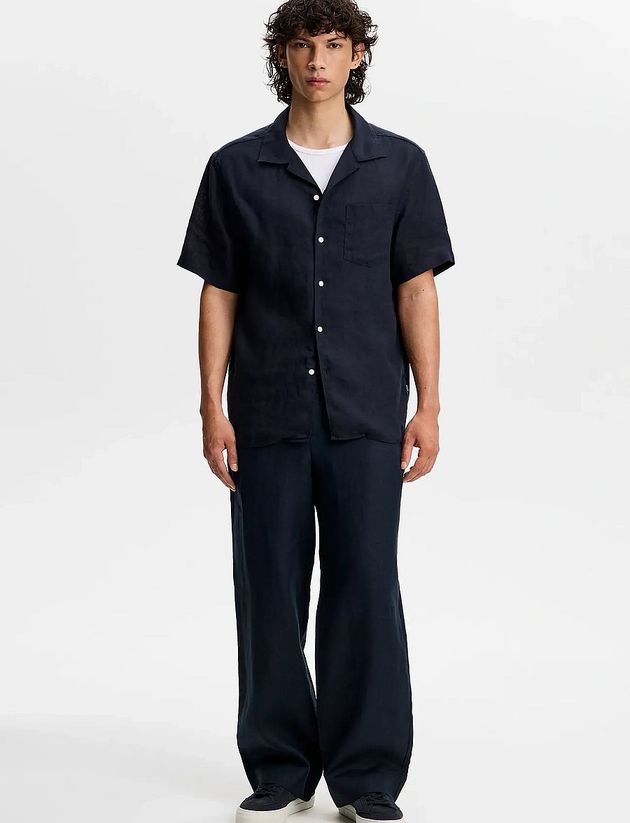 J. Lindeberg - Noah Drape Linen Pants - leinenhosen - jl navy - 0