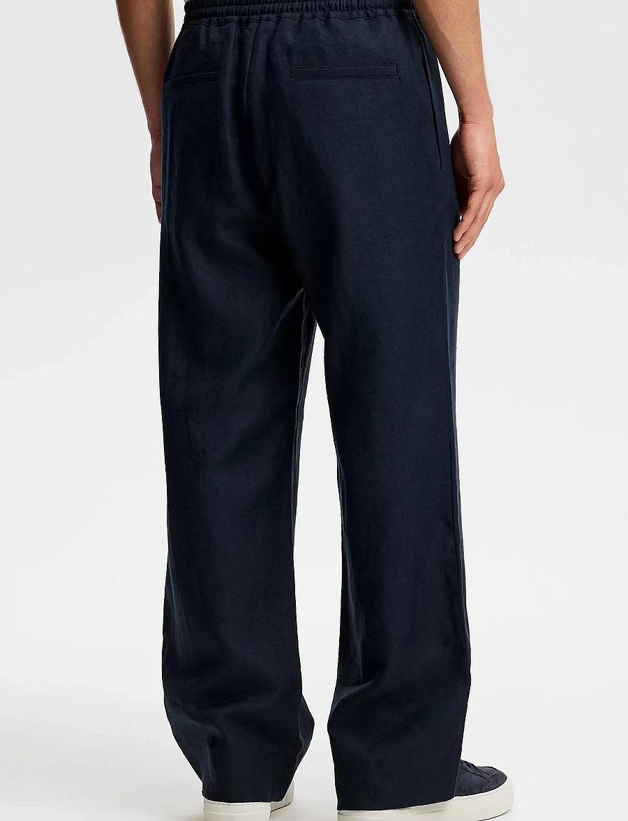 J. Lindeberg - Noah Drape Linen Pants - leinenhosen - jl navy - 2