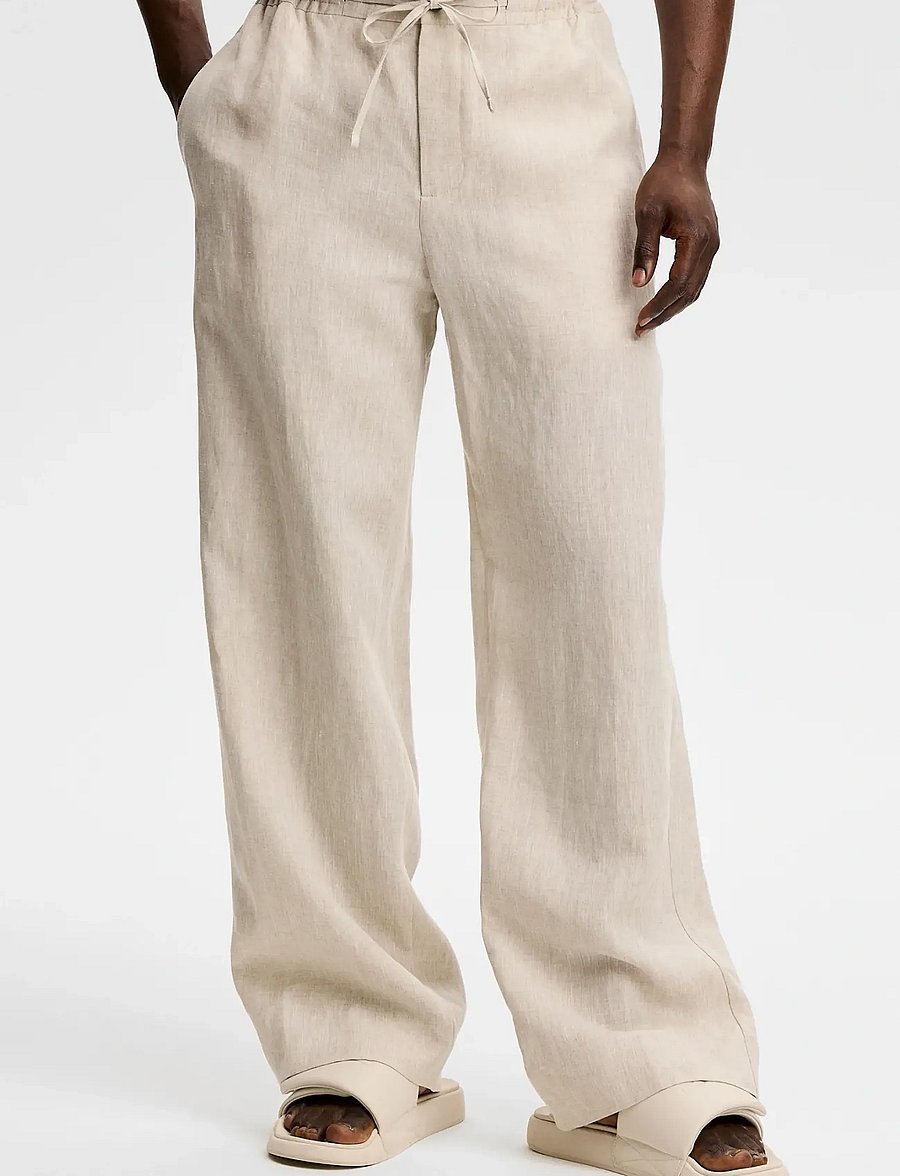 J. Lindeberg - Noah Drape Linen Pants - linnebyxor - moonbeam - 0