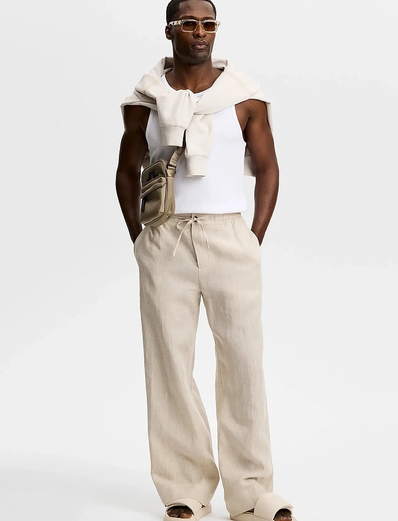 J. Lindeberg - Noah Drape Linen Pants - linased püksid - moonbeam - 3