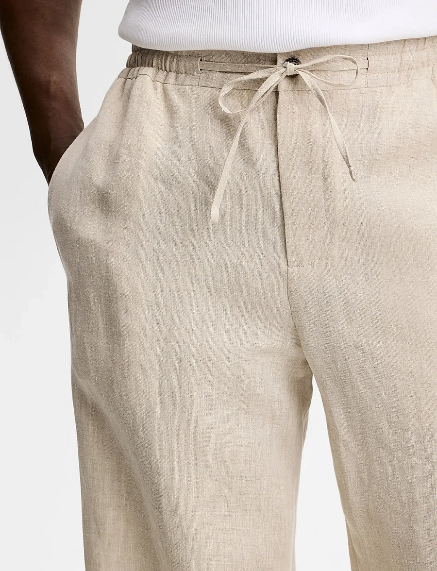 J. Lindeberg - Noah Drape Linen Pants - linnebyxor - moonbeam - 4