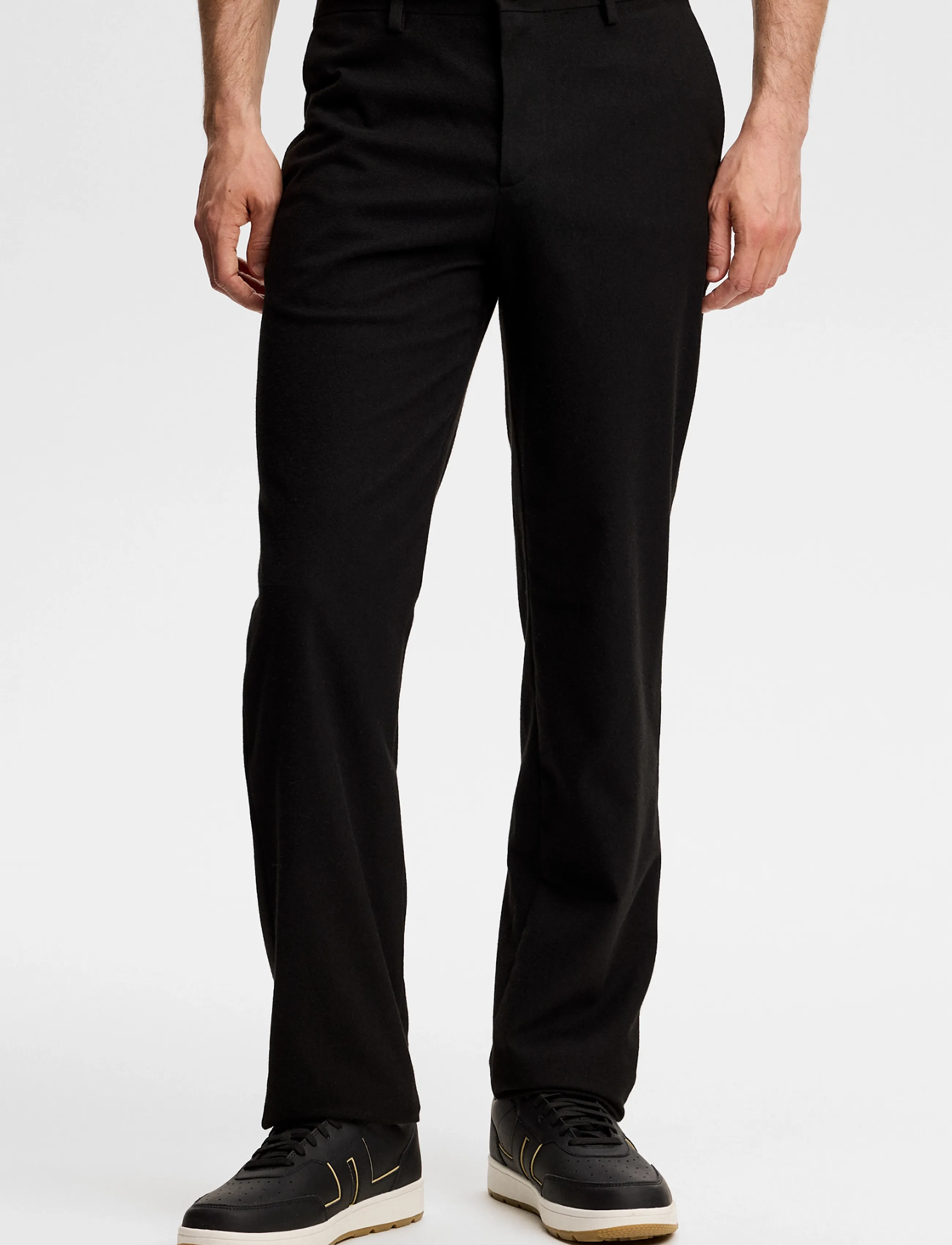 J. Lindeberg Logan Brushed Twill Pants - Freizeithosen - BLACK / black