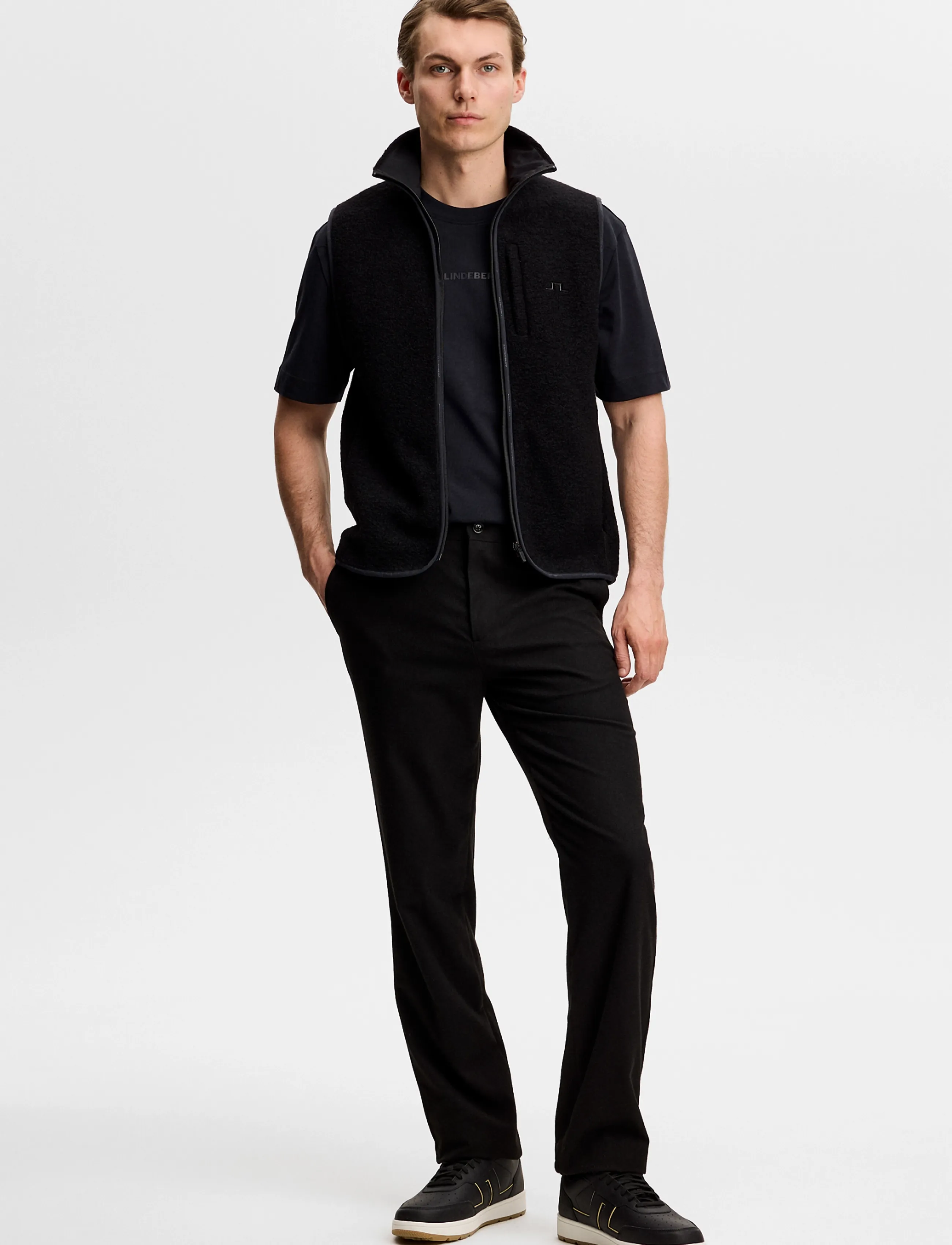 J. Lindeberg - Logan Brushed Twill Pants - freizeithosen - black - 3
