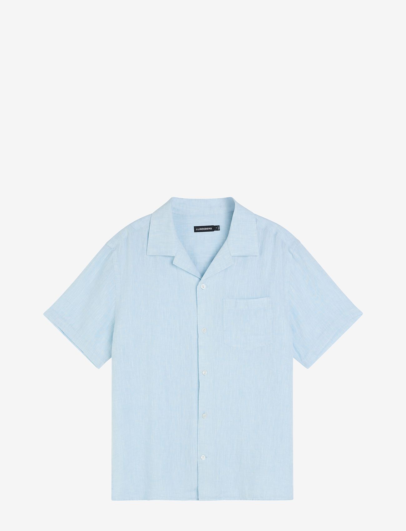 J. Lindeberg - Linen Melange SS Reg Shirt - linen shirts - dream blue - 0