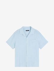 J. Lindeberg - Linen Melange SS Reg Shirt - linskjorter - dream blue - 0