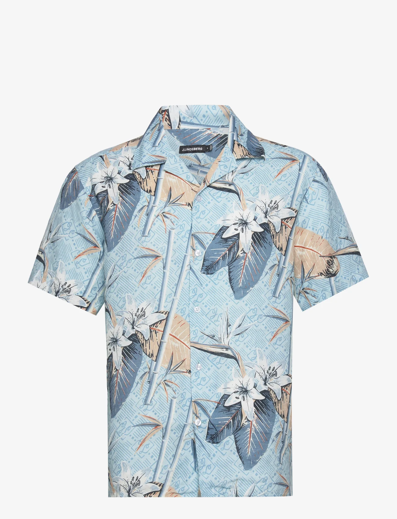 J. Lindeberg - Elio Tropical Print Reg Shirt - hørskjorter - dream blue - 0