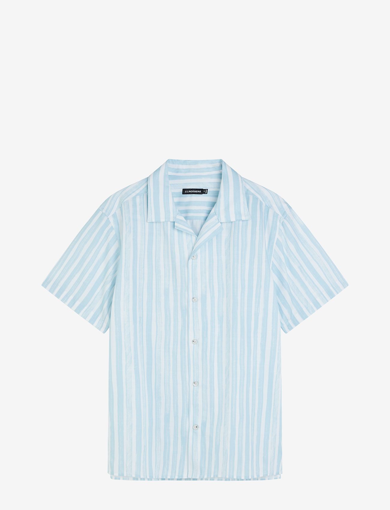 J. Lindeberg - Elio Painted Stripe Reg Shirt - marškinėliai trumpomis rankovėmis - dream blue - 0