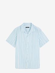 J. Lindeberg - Elio Painted Stripe Reg Shirt - krótki rękaw - dream blue - 0