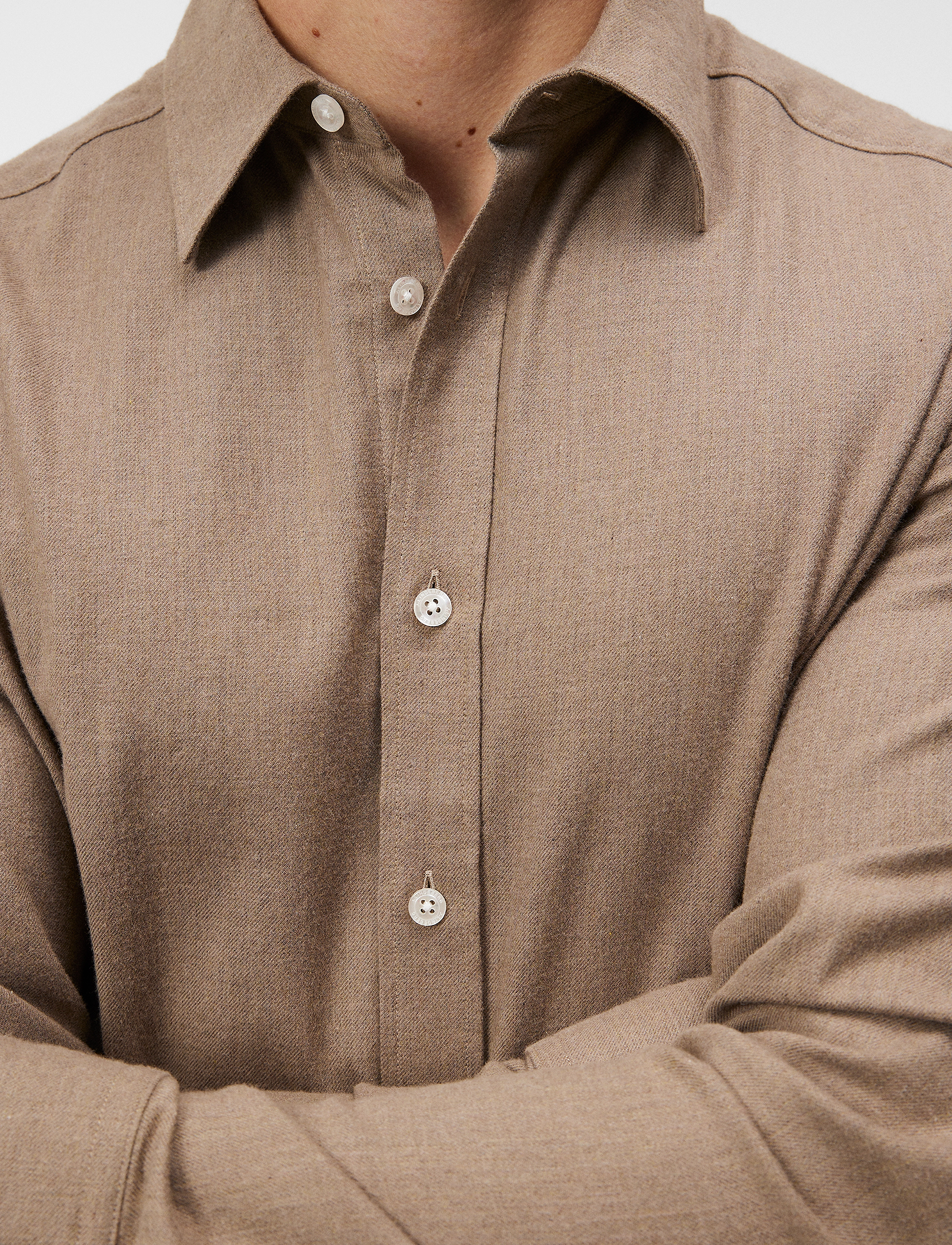 J. Lindeberg - Light Flannel Slim Shirt - butternut - 5