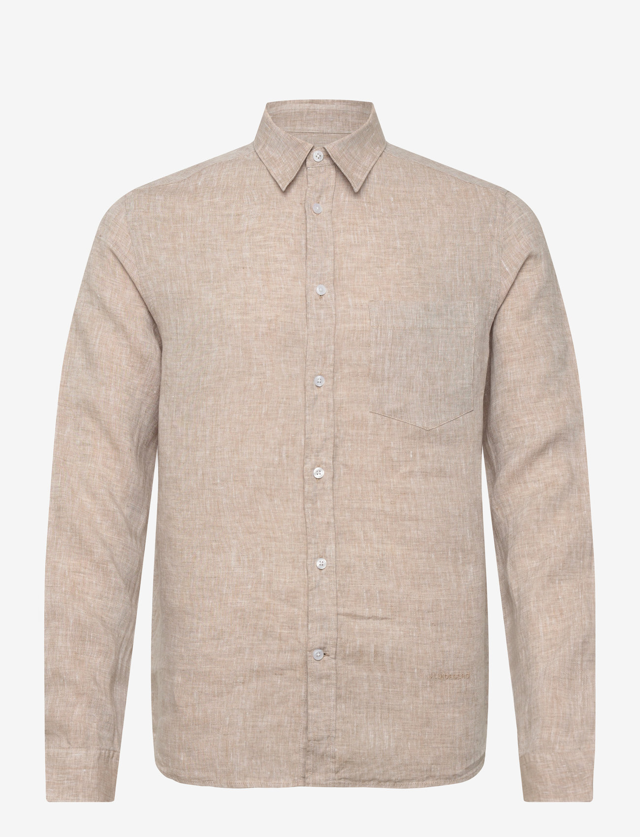 J. Lindeberg - Slim LS Linen Melange Shirt - leinenhemden - batique khaki - 1