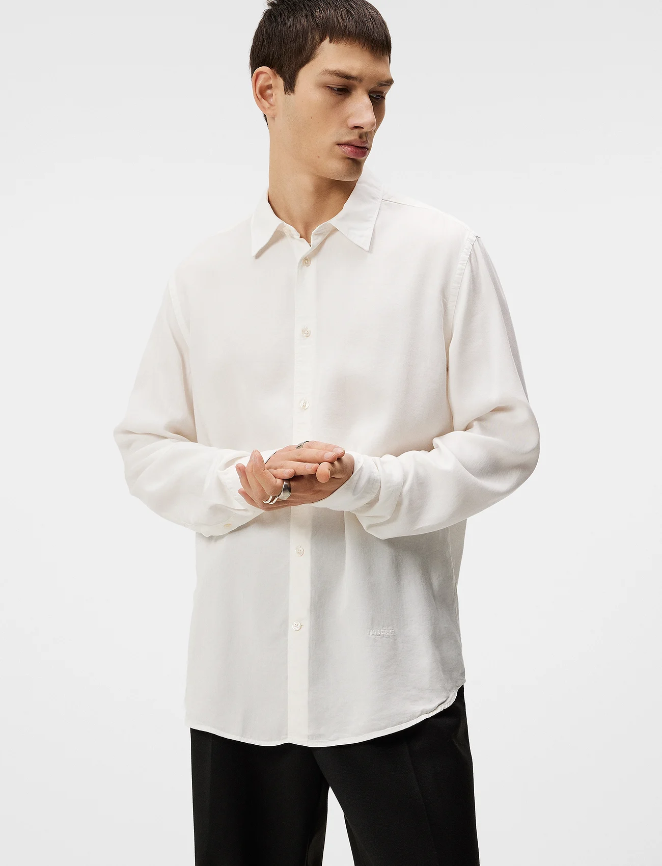 J. Lindeberg - Slim LS Comfort Tencel Shirt - basic overhemden - cloud white - 0