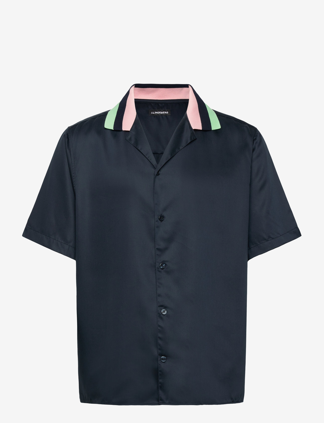 J. Lindeberg - Skala SS Knit Collar Shirt - marškiniai trumpomis rankovėmis - jl navy - 1