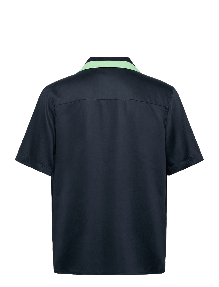 J. Lindeberg - Skala SS Knit Collar Shirt - kurzarmhemden - jl navy - 2