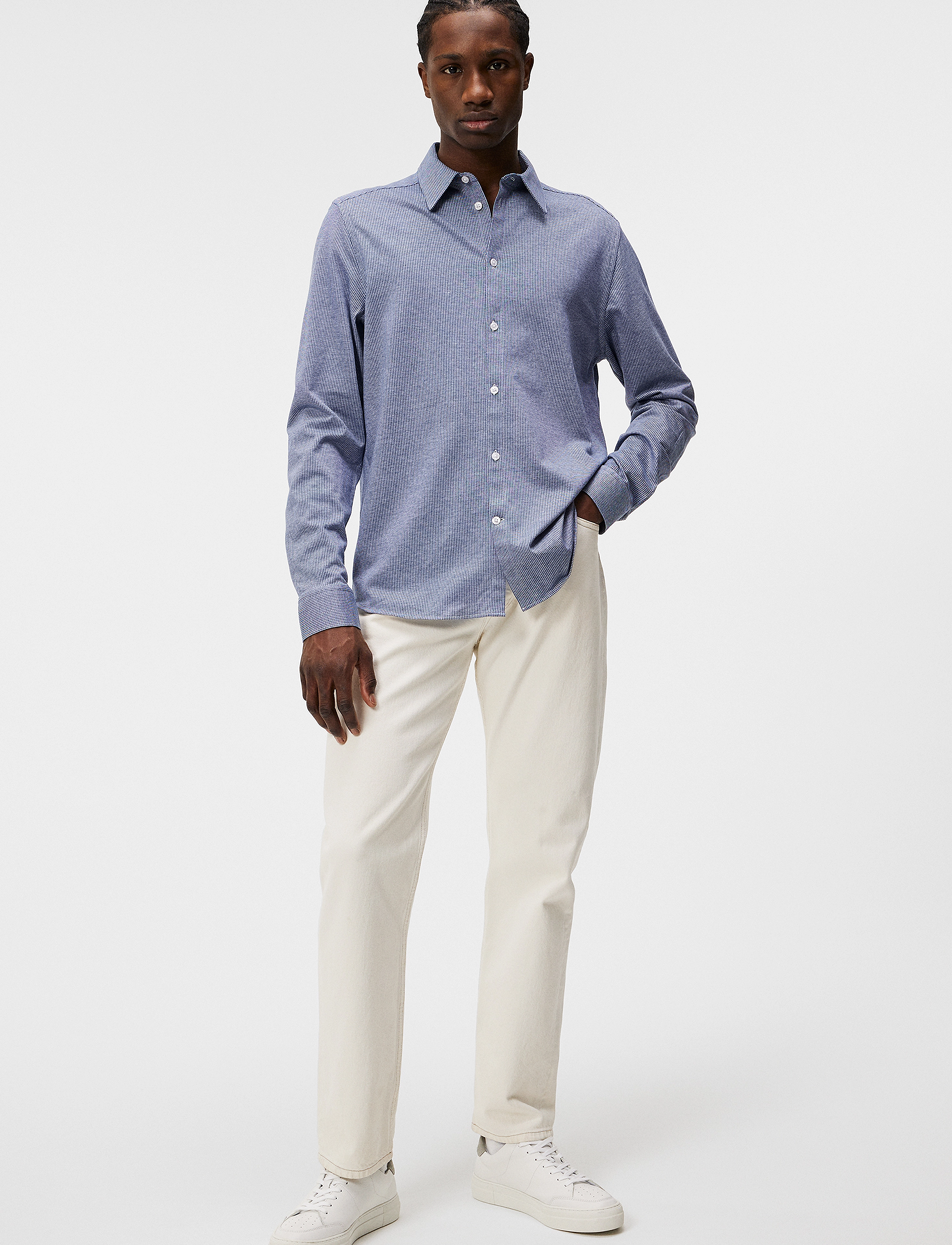J. Lindeberg - Marlon LS Jersey Slim Shirt - bijou blue - 4