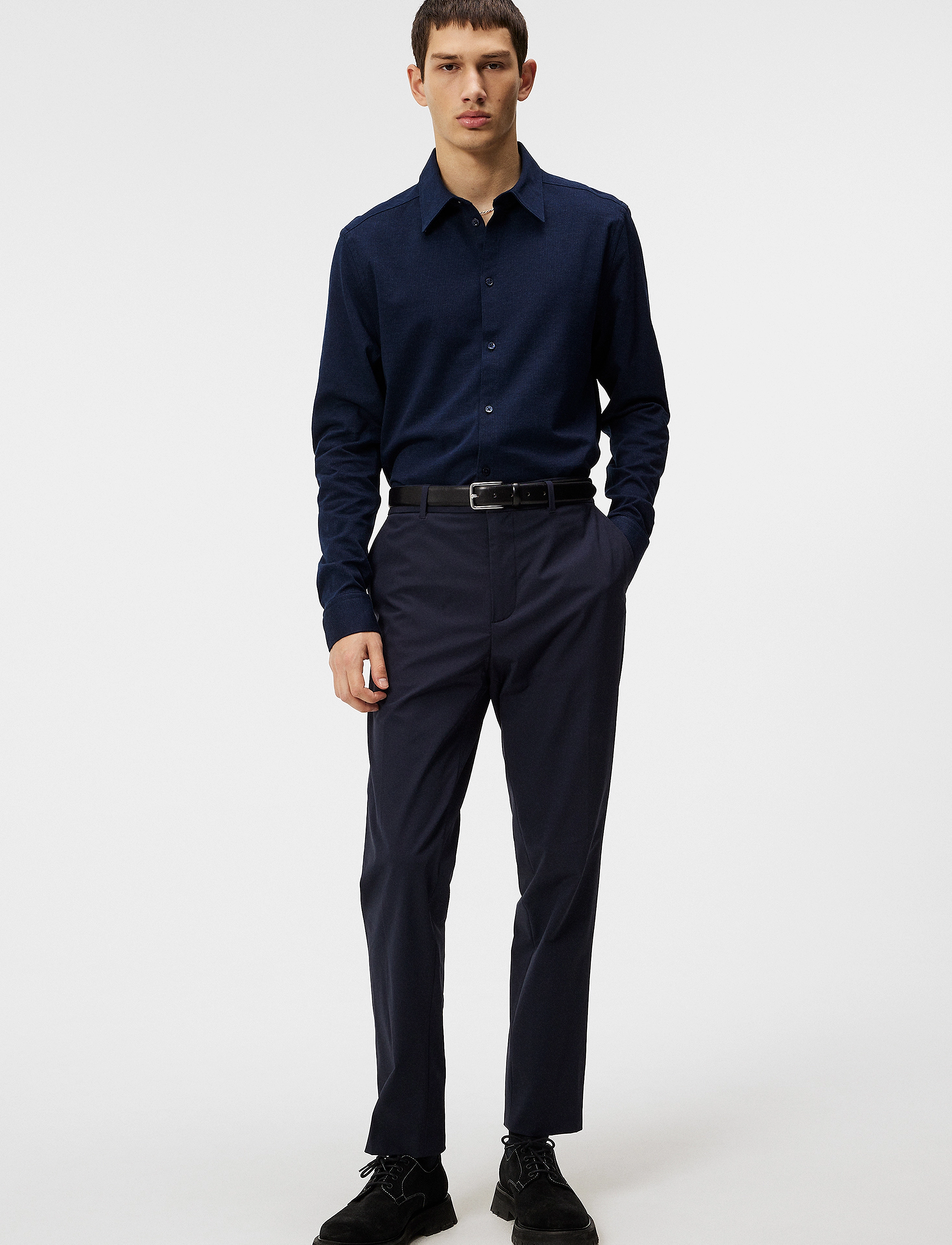 J. Lindeberg - Marlon LS Jersey Slim Shirt - jl navy - 4