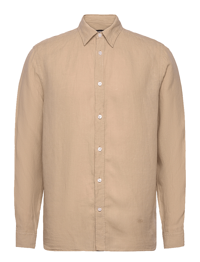J. Lindeberg - Reg LS Clean Linen Shirt - leinenhemden - safari beige - 1